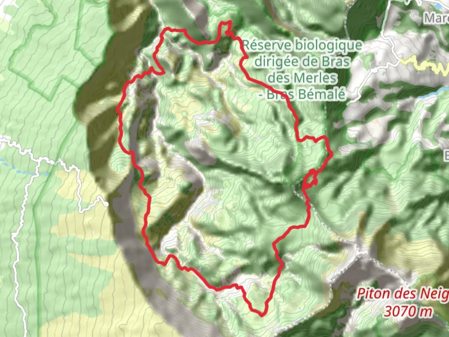 An image depicting the trail GR R3 and its surrounding area.