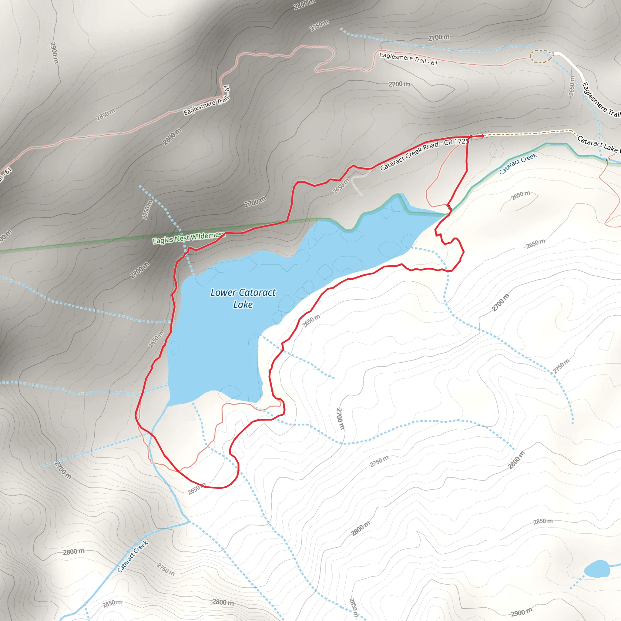 Lower Cataract Lake Loop Trail mobile static map