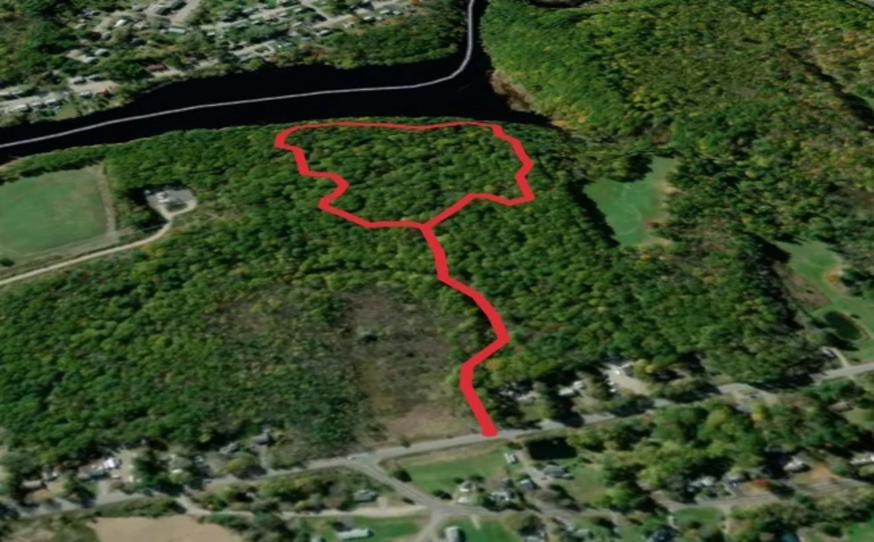 An image depicting the trail Newichwannock Trail Loop and its surrounding area.