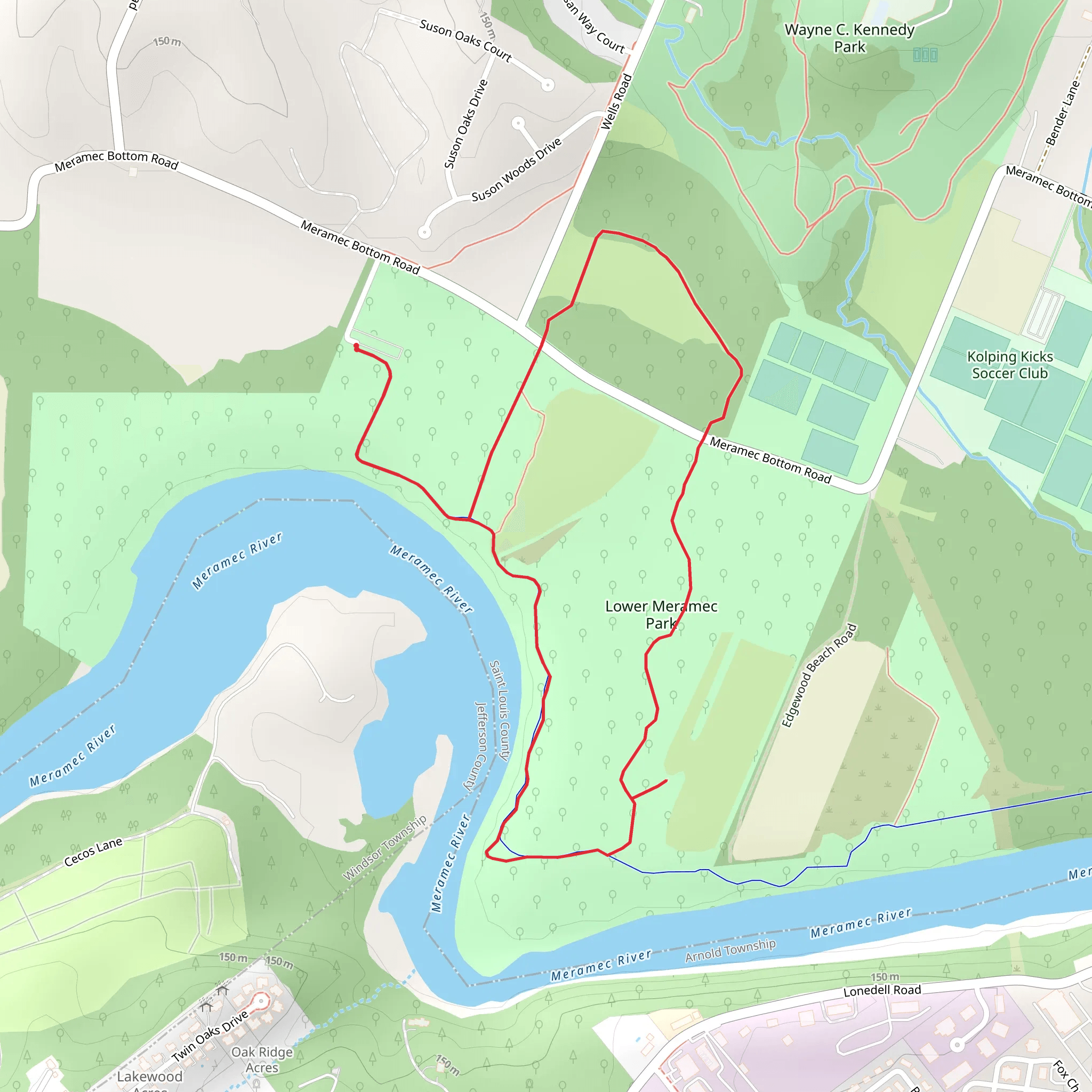 Lower Meramec Park Loop mobile static map