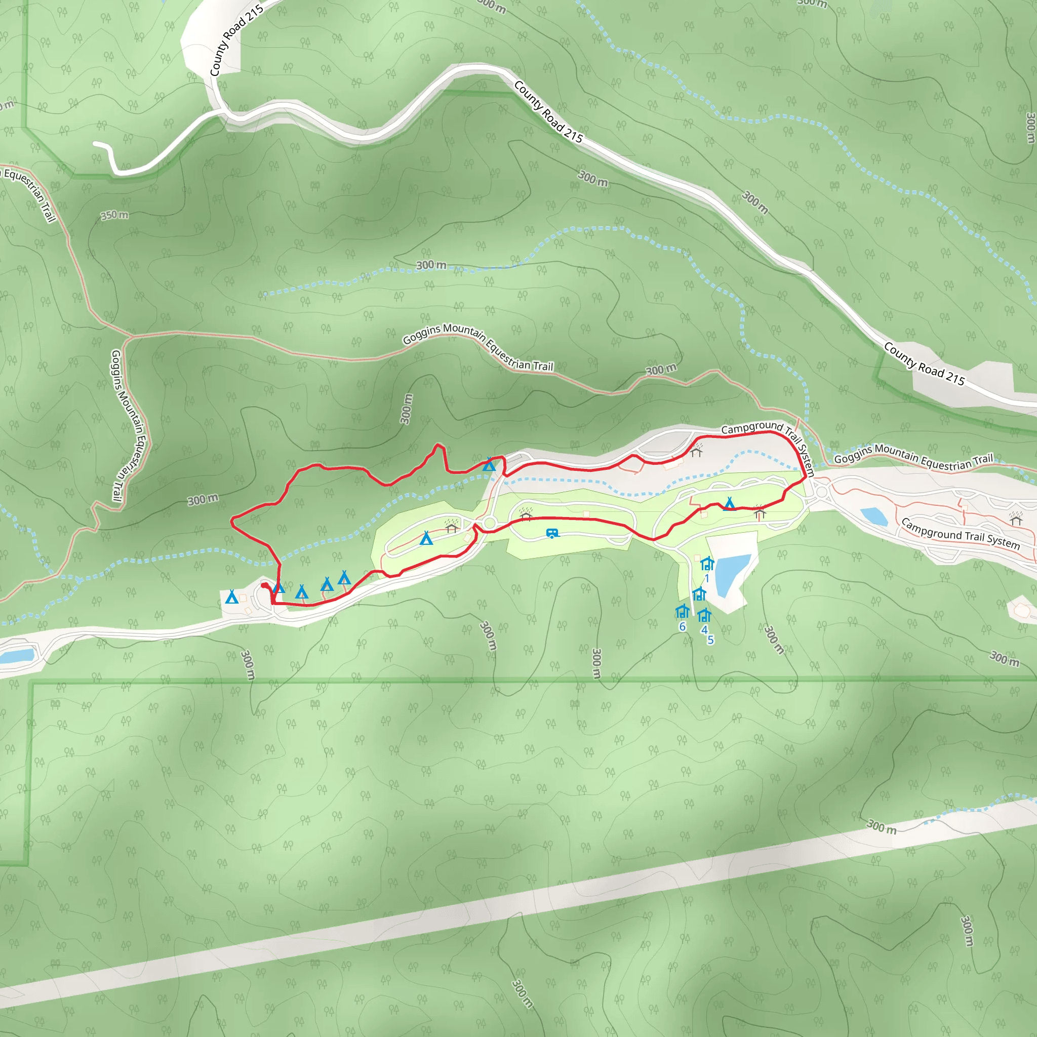 Campground Trail System Loop mobile static map