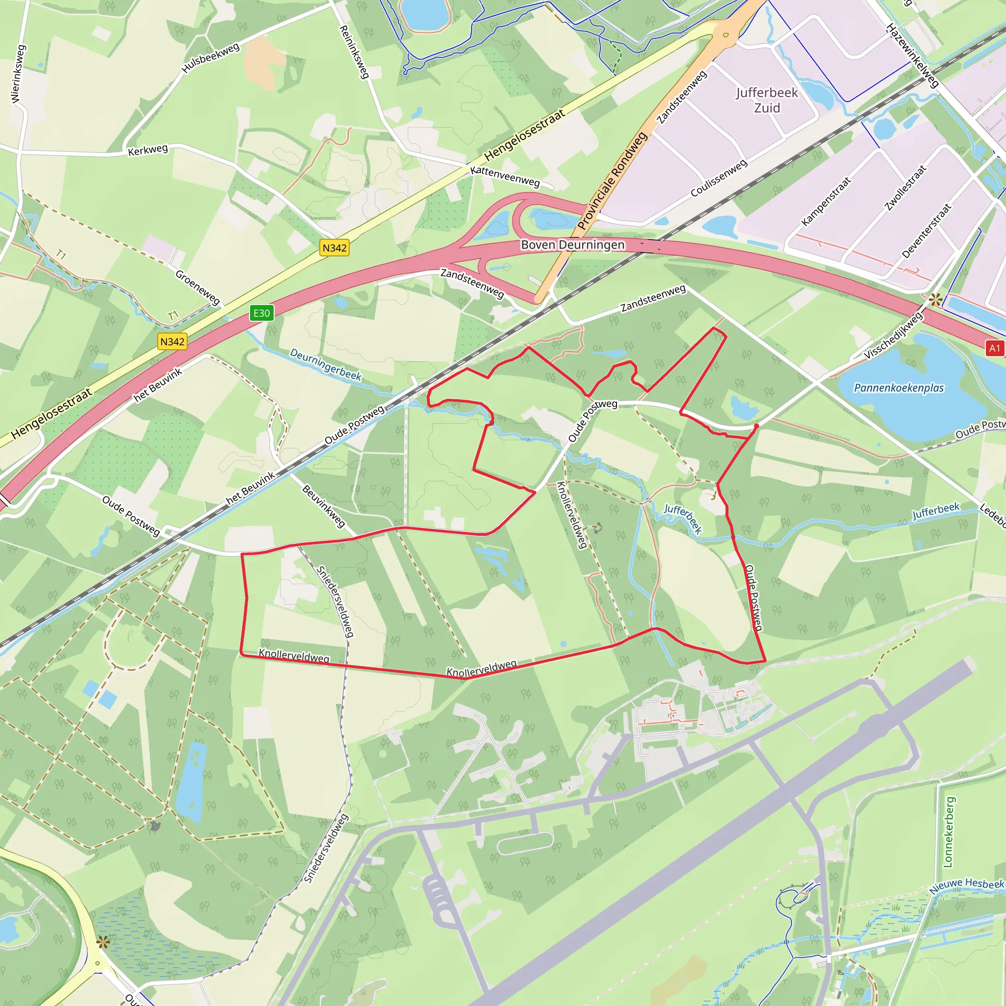 Snijdersveld bvia Oude Post Weg and Knollerveld Weg mobile static map