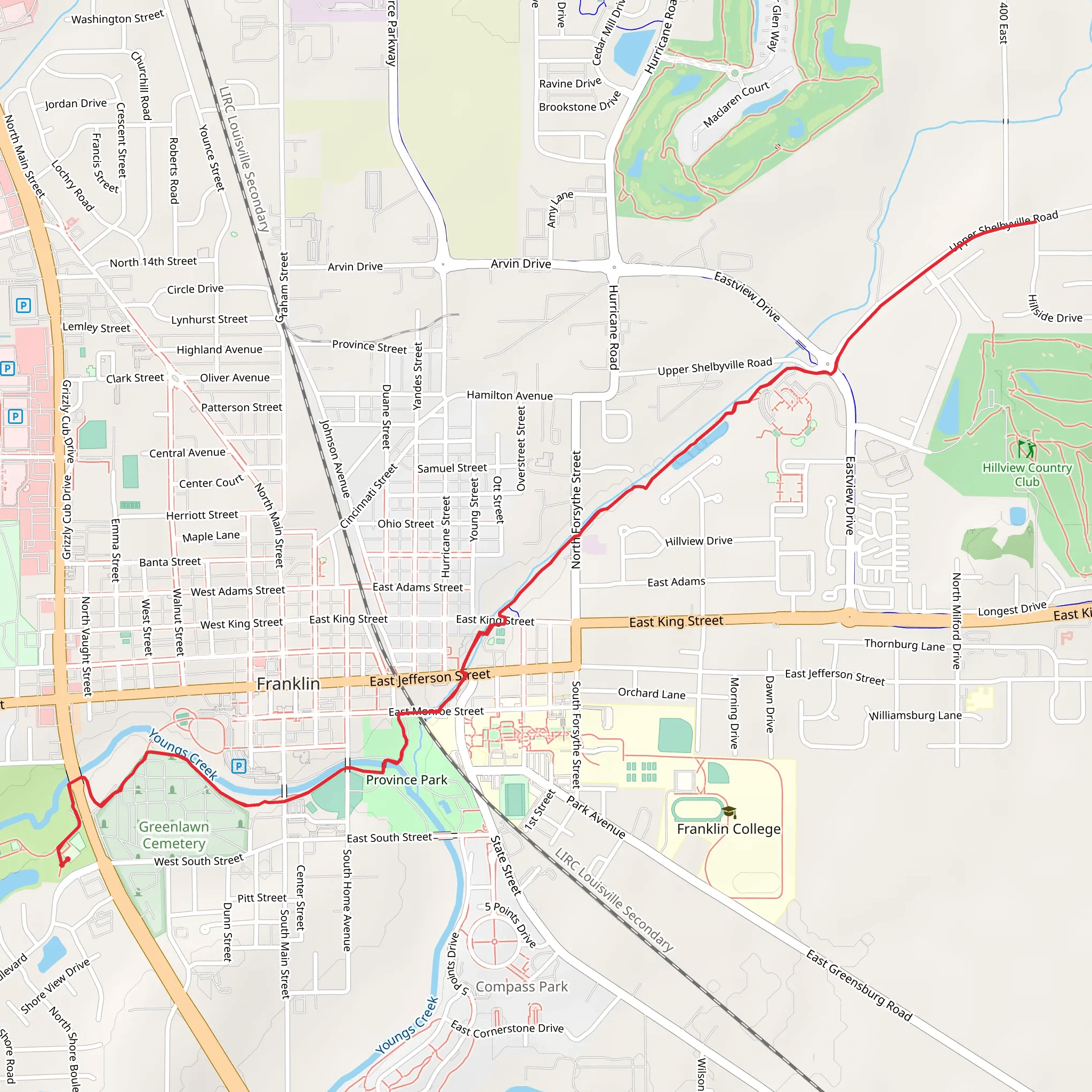 Franklin Greenway Trail mobile static map