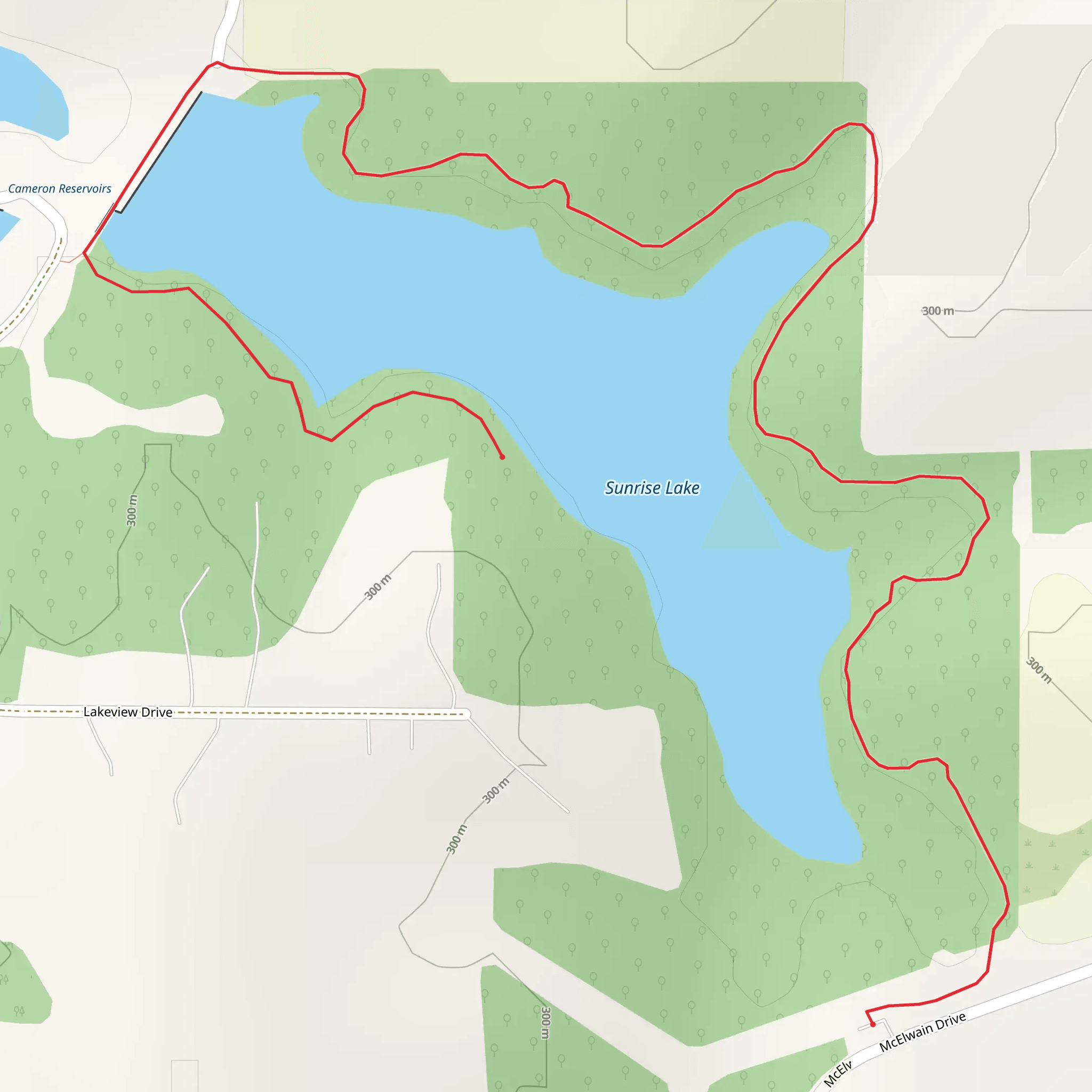 Walk around Sunrise Lake mobile static map
