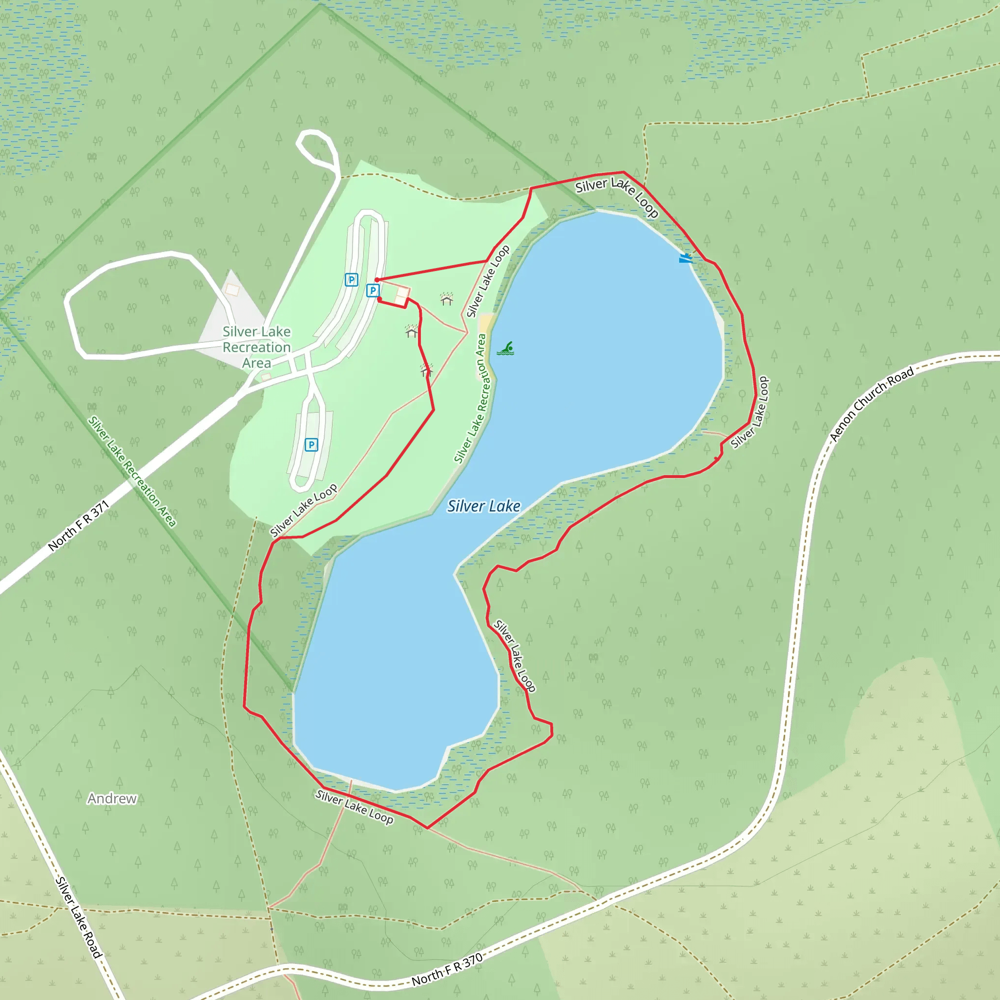 Silver Lake Loop mobile static map