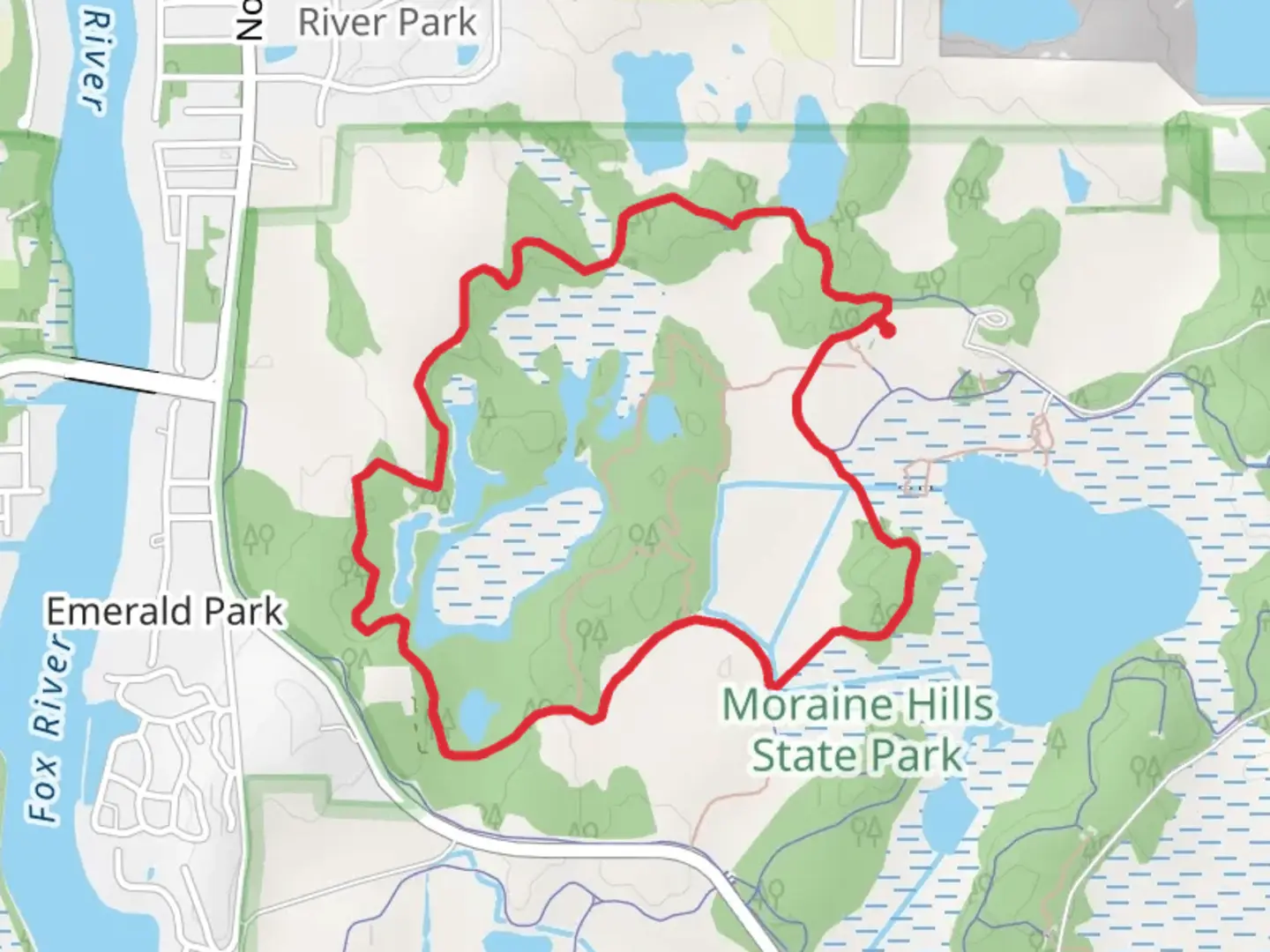 An image depicting the trail Leatherleaf Bog Loop Trail and its surrounding area.