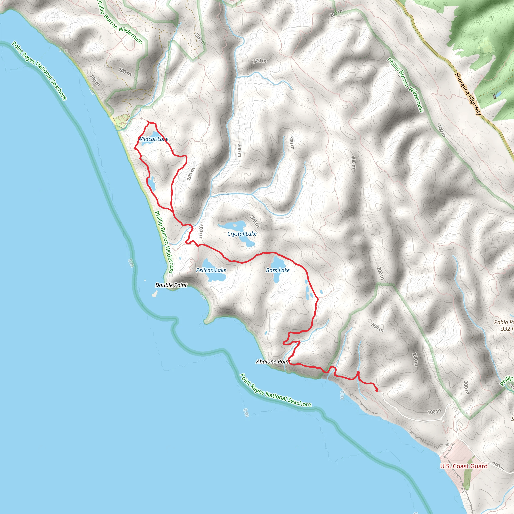 Ocean Lake Loop Trail via Coast Trail mobile static map