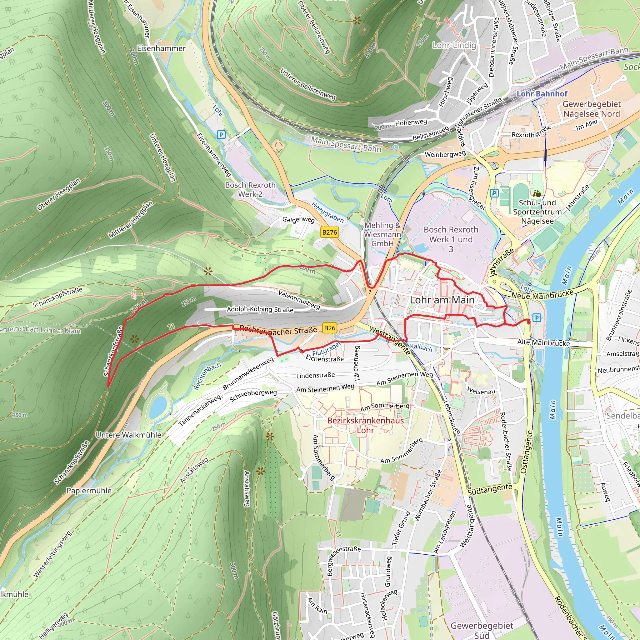 Kulturweg Lohr mobile static map