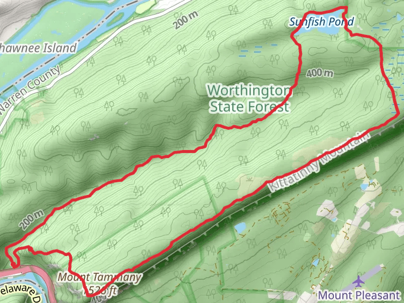 Red Dot Trail, Mount Tammany and Sunfish Pond Loop