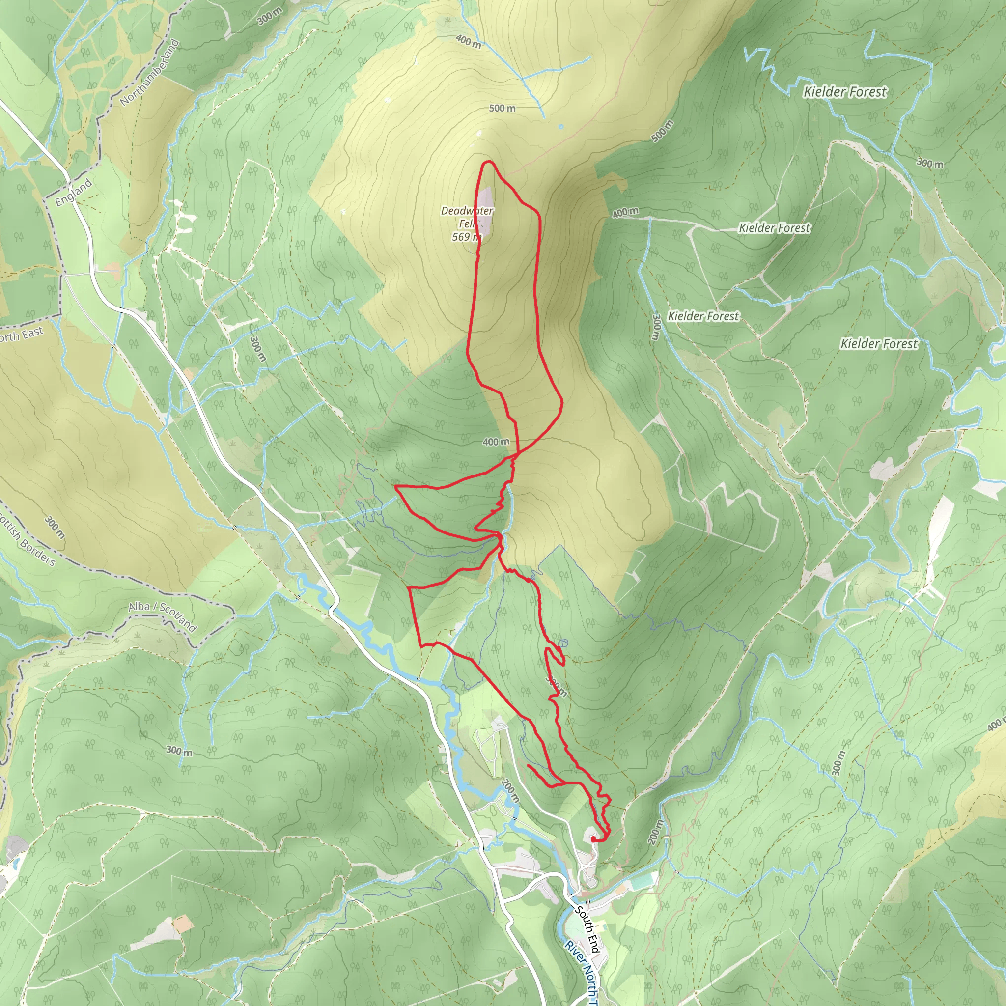 Ravenshill and Deadwater Fell Loop mobile static map