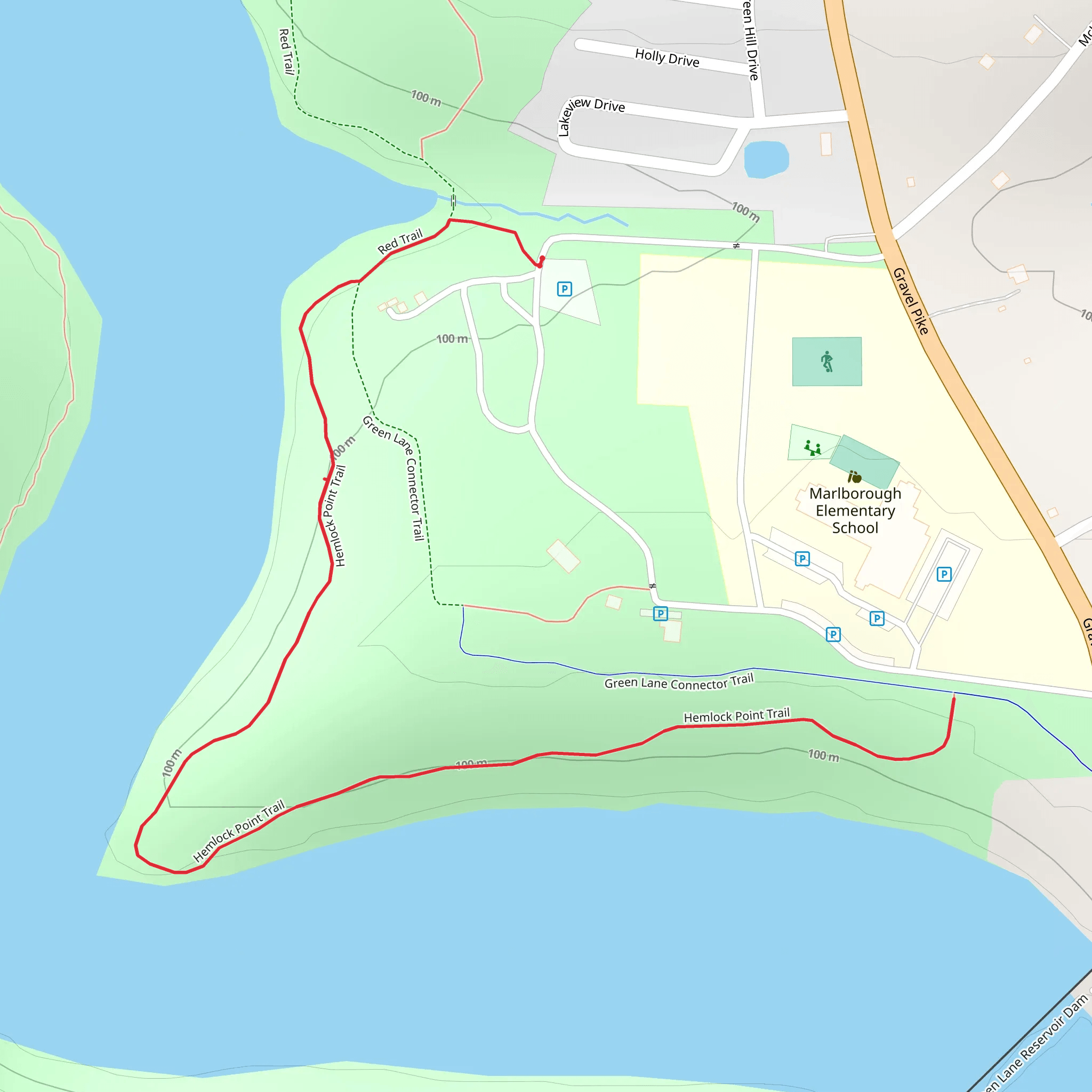 Hemlock Point Trail mobile static map
