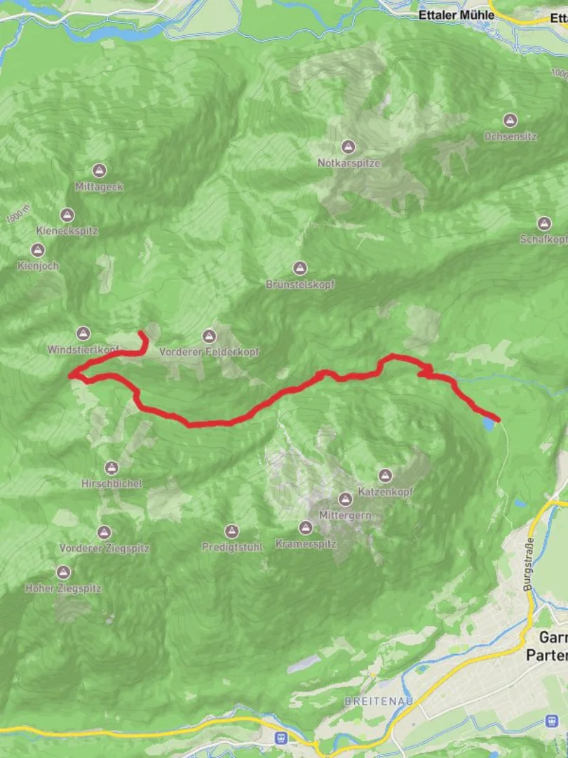 An image depicting the trail Felderkopf Hike from Pflegersee and its surrounding area.