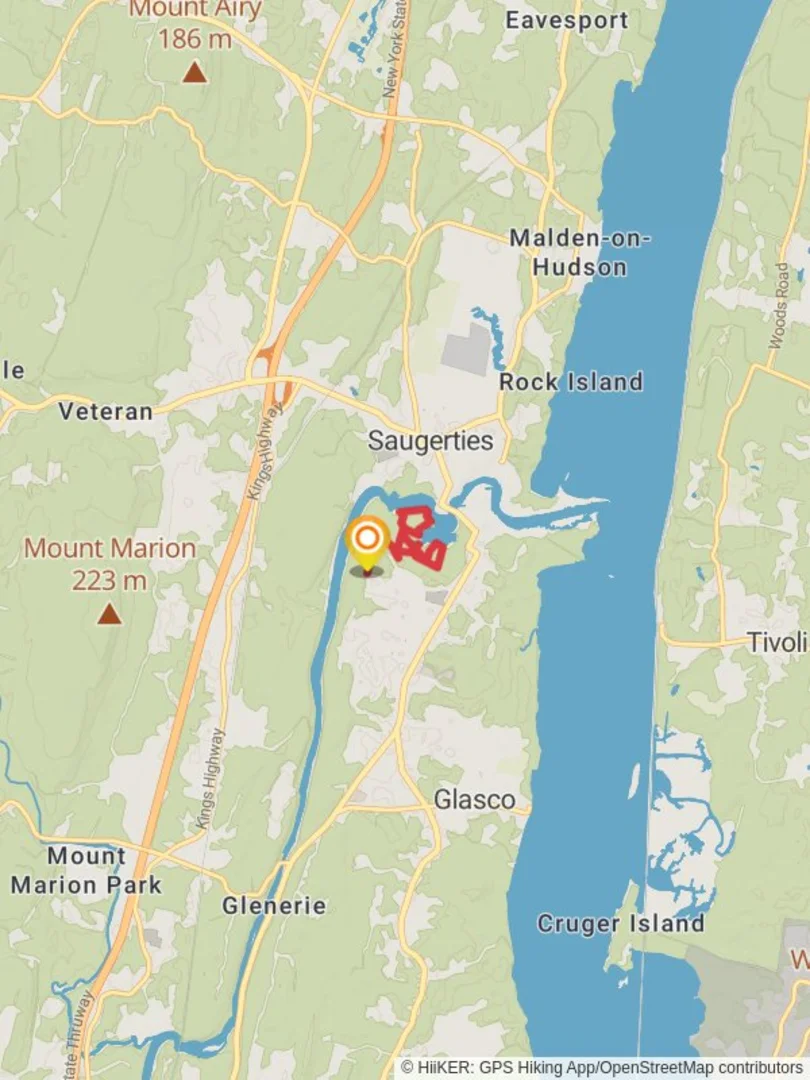 An image depicting the trail Esopus Creek Loop via Wetlands Trail Loop and its surrounding area.
