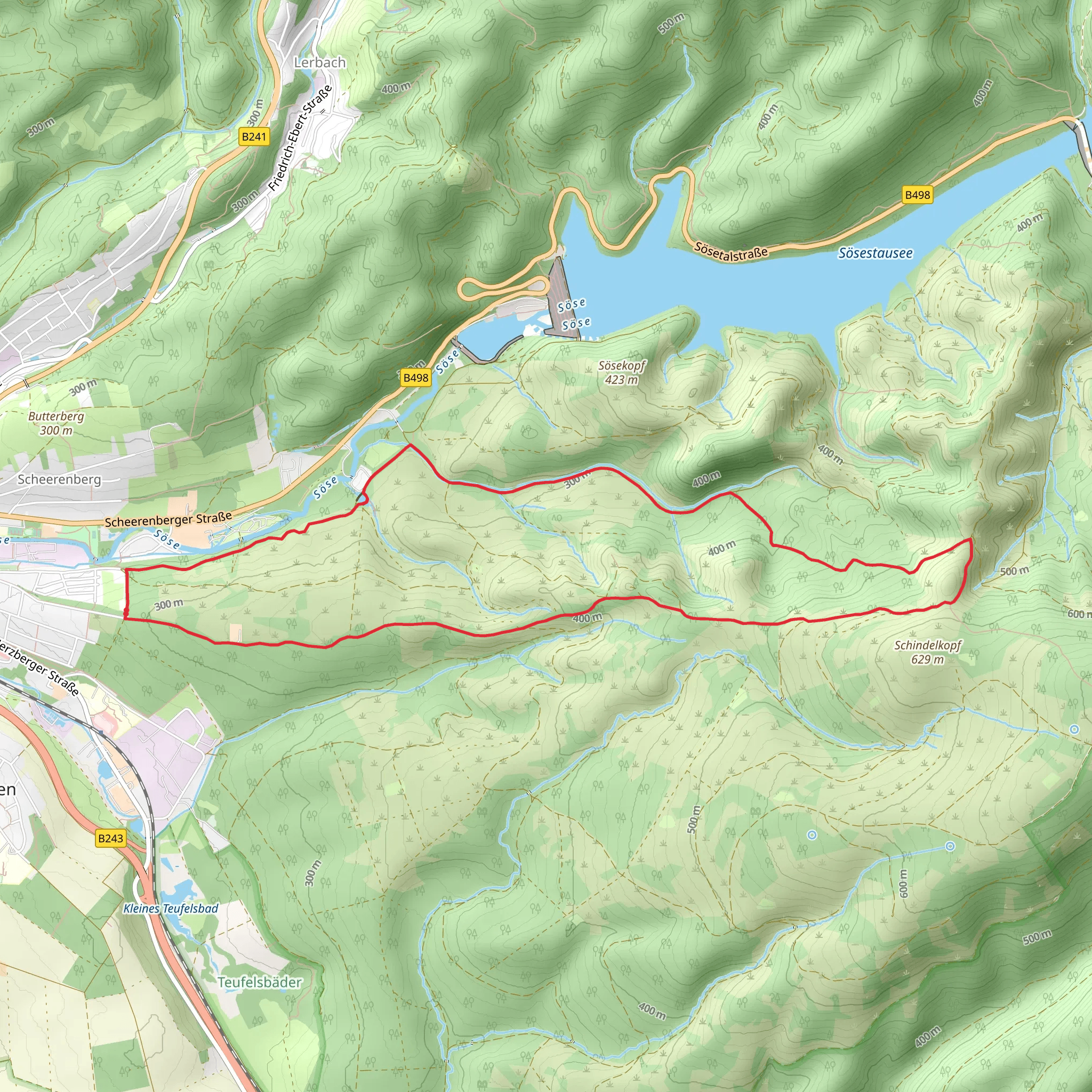 Osteroder Stadtwald and Vogelpark Loop via Nasser Weg Loop mobile static map