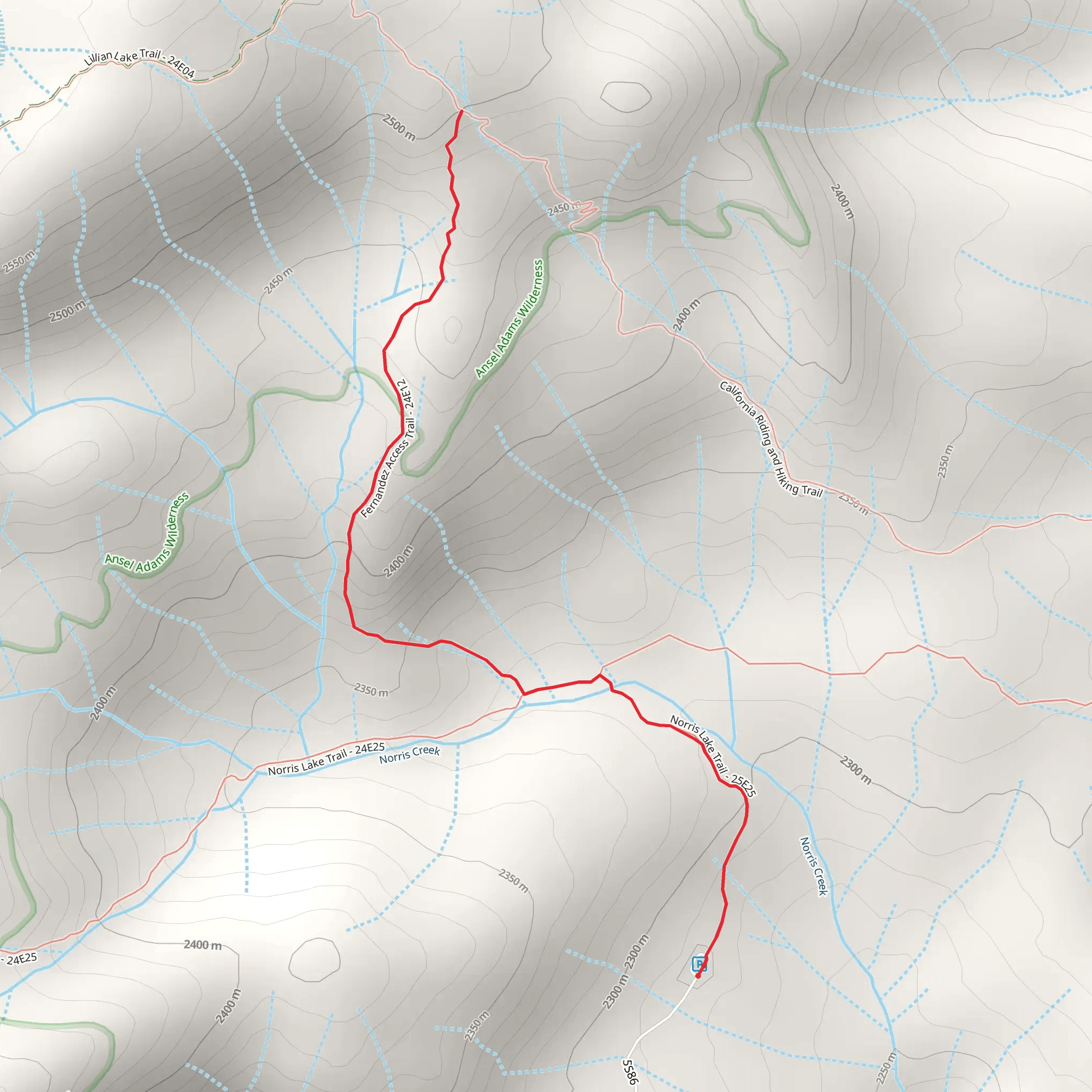 Fernandez Access via Norris Lake Trail mobile static map