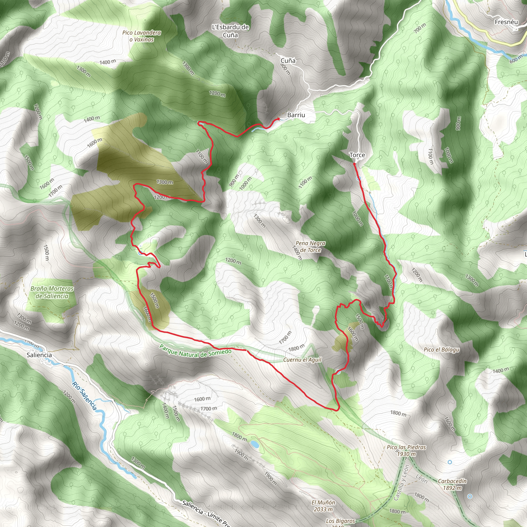 Brañas Teverganas Route mobile static map
