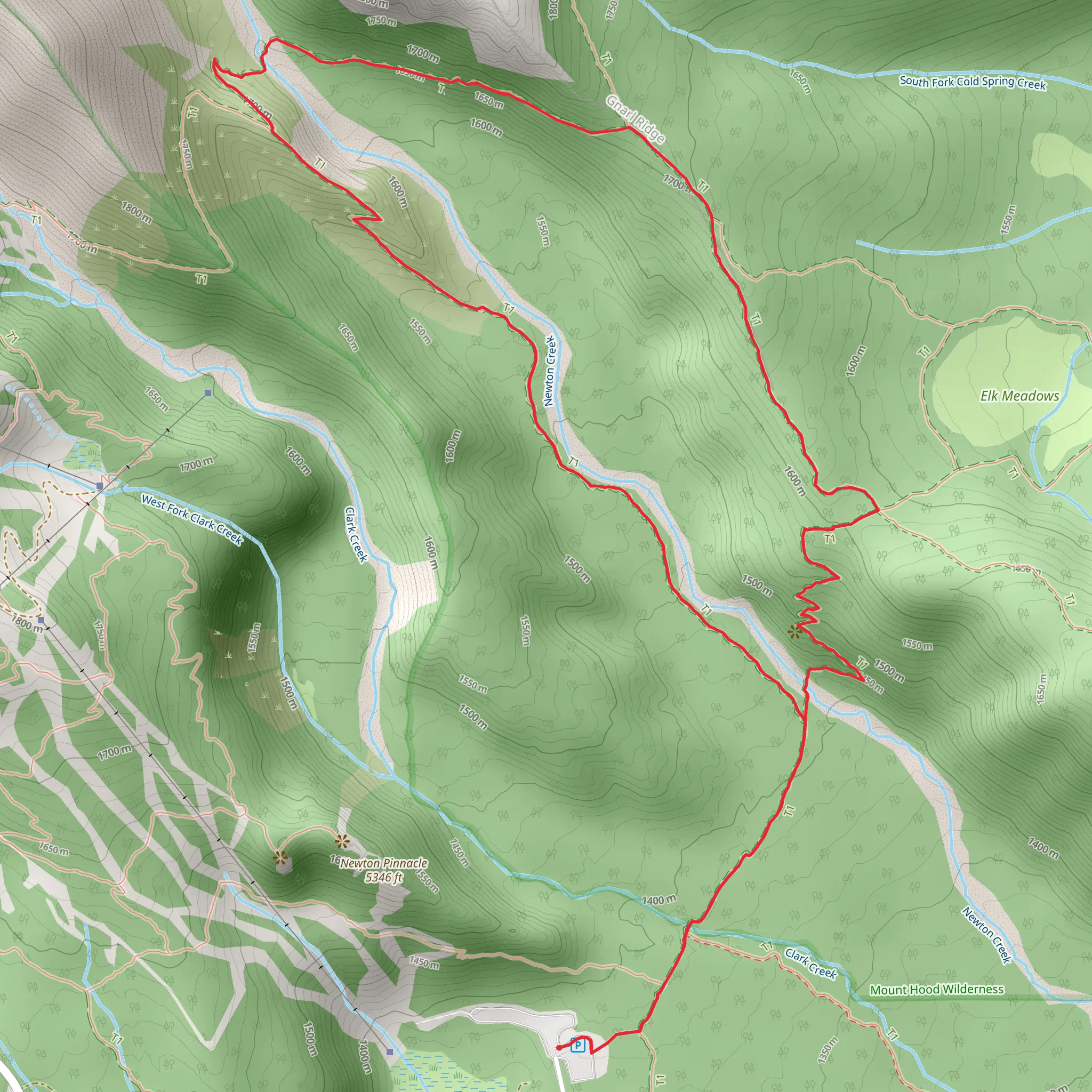 Lamberson Butte via Newton Creek Trail mobile static map