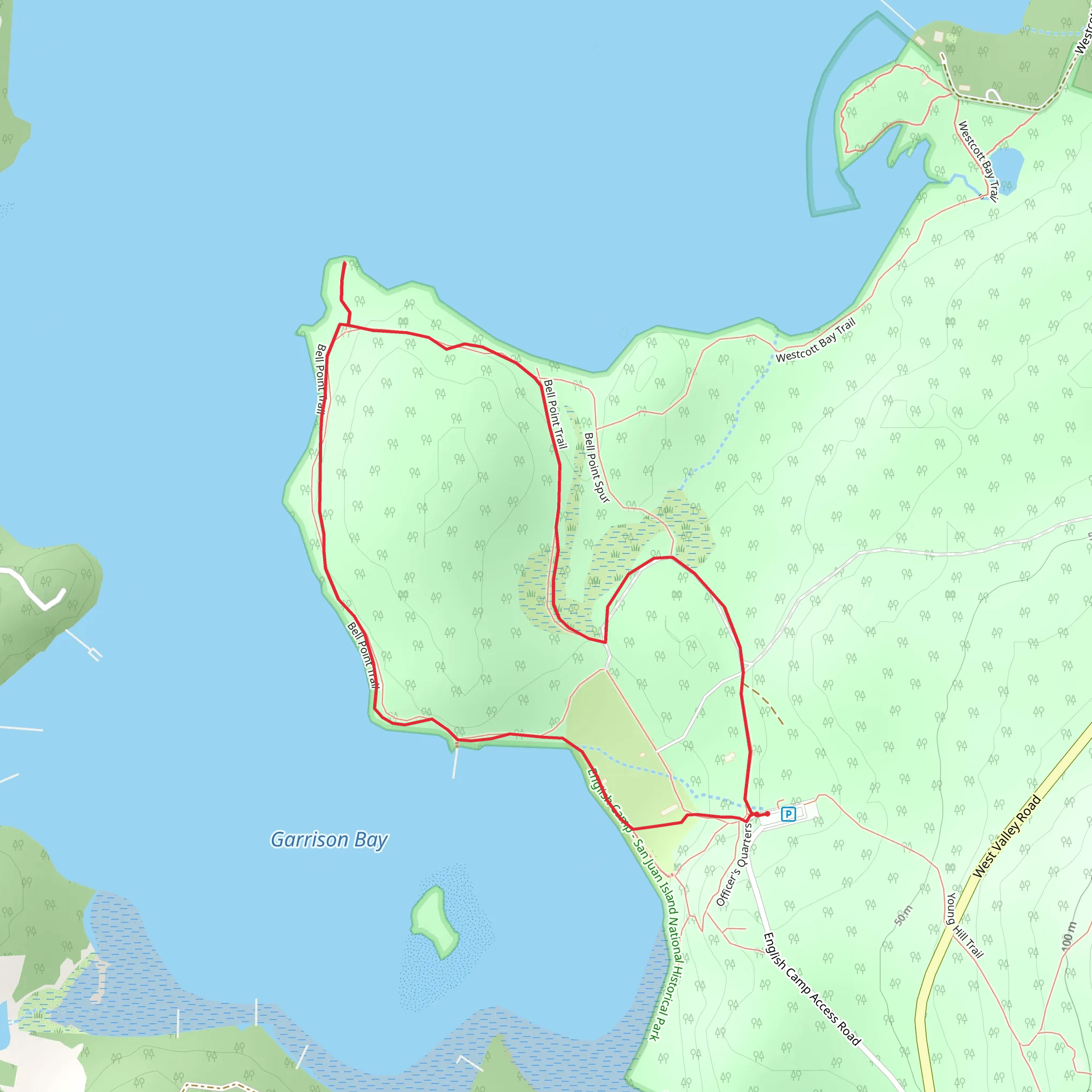 Bell Point Trail mobile static map