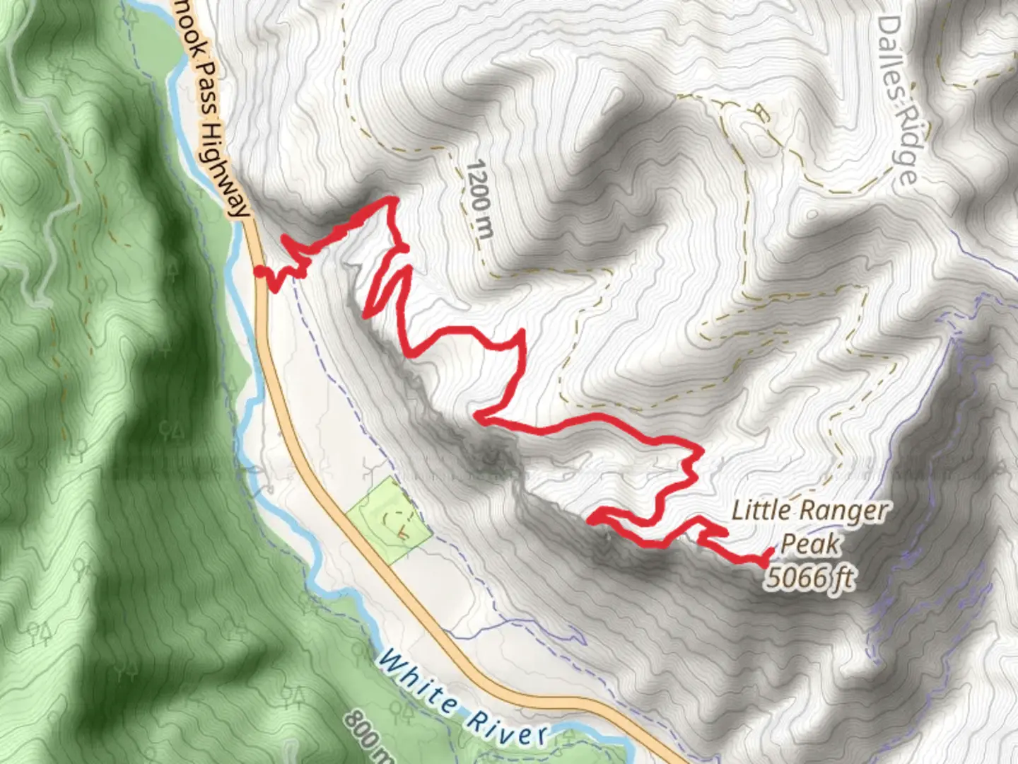 An image depicting the trail Palisades Trail - Short and its surrounding area.