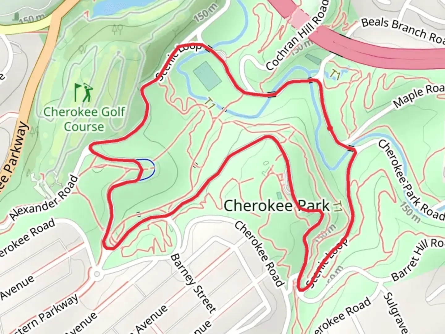An image depicting the trail Scenic Loop and its surrounding area.