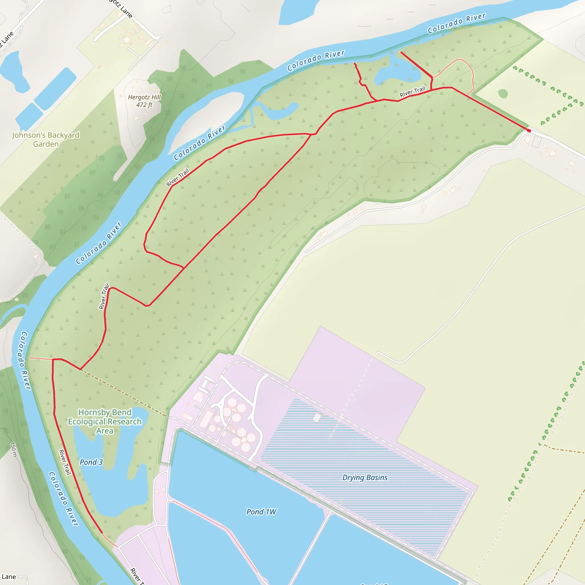 Pond 3 via River Trail mobile static map