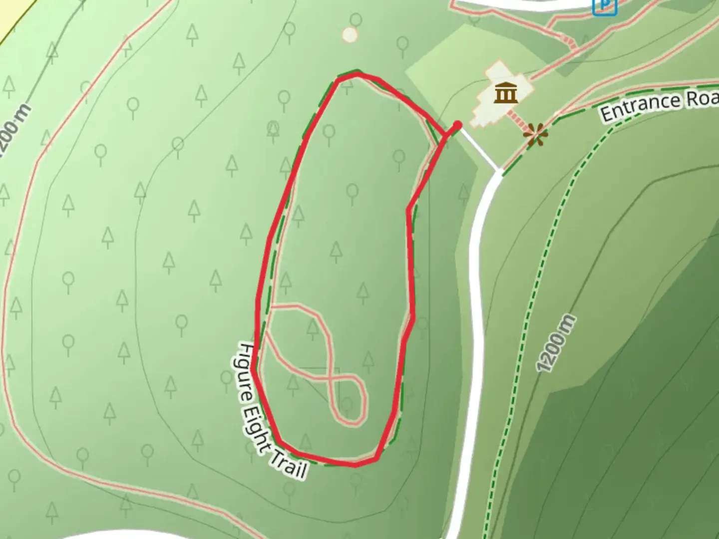 An image depicting the trail Figure Eight Loop Trail and its surrounding area.