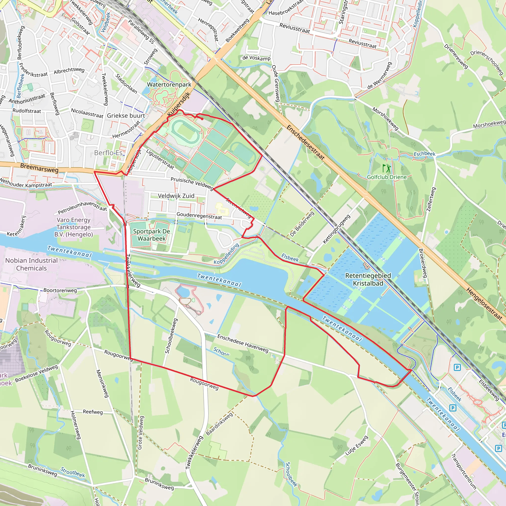 Twentekanaal via Rondje Hengelo mobile static map