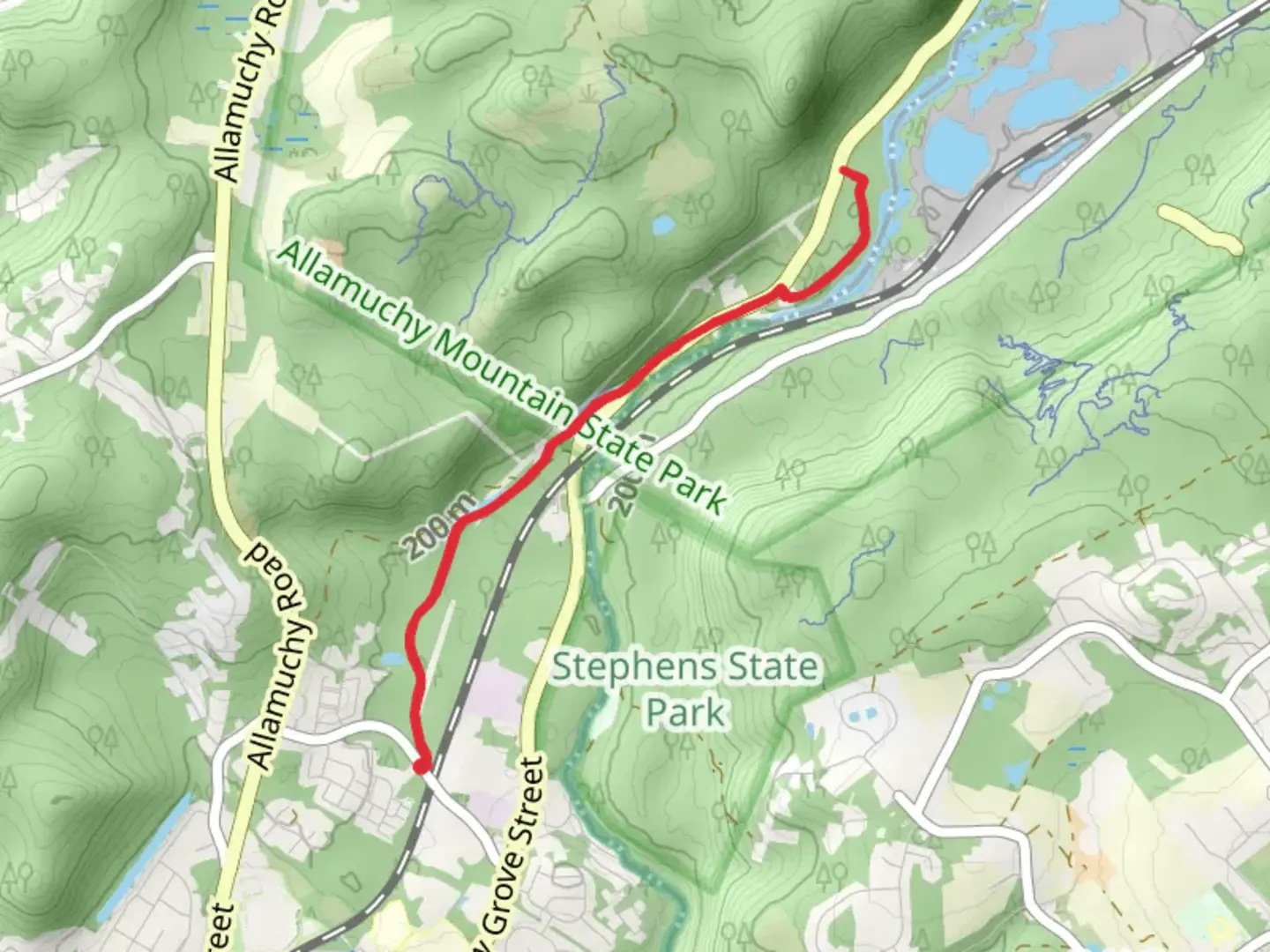 An image depicting the trail Morris Canal Greenway and its surrounding area.