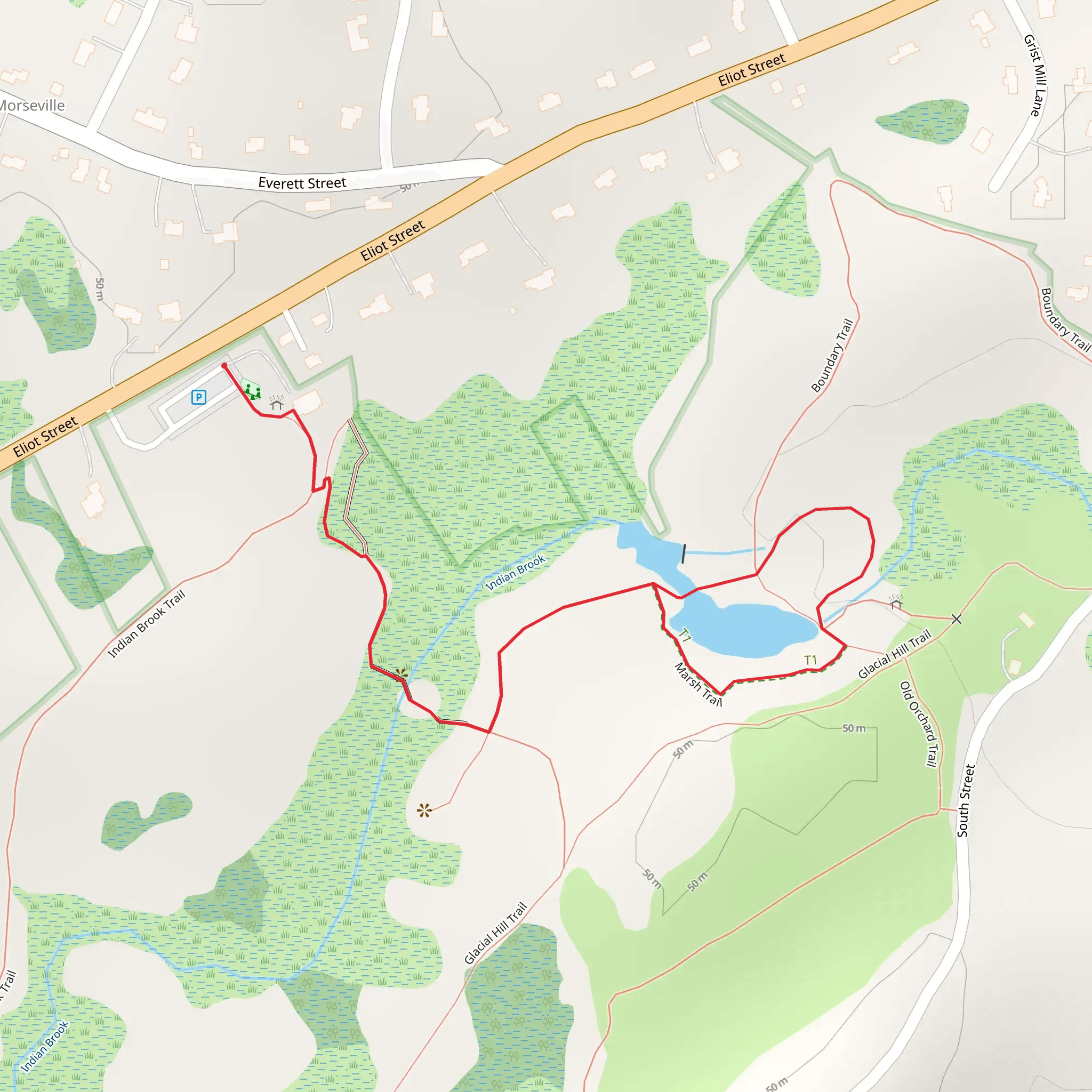 Indian Brook Loop Trail mobile static map