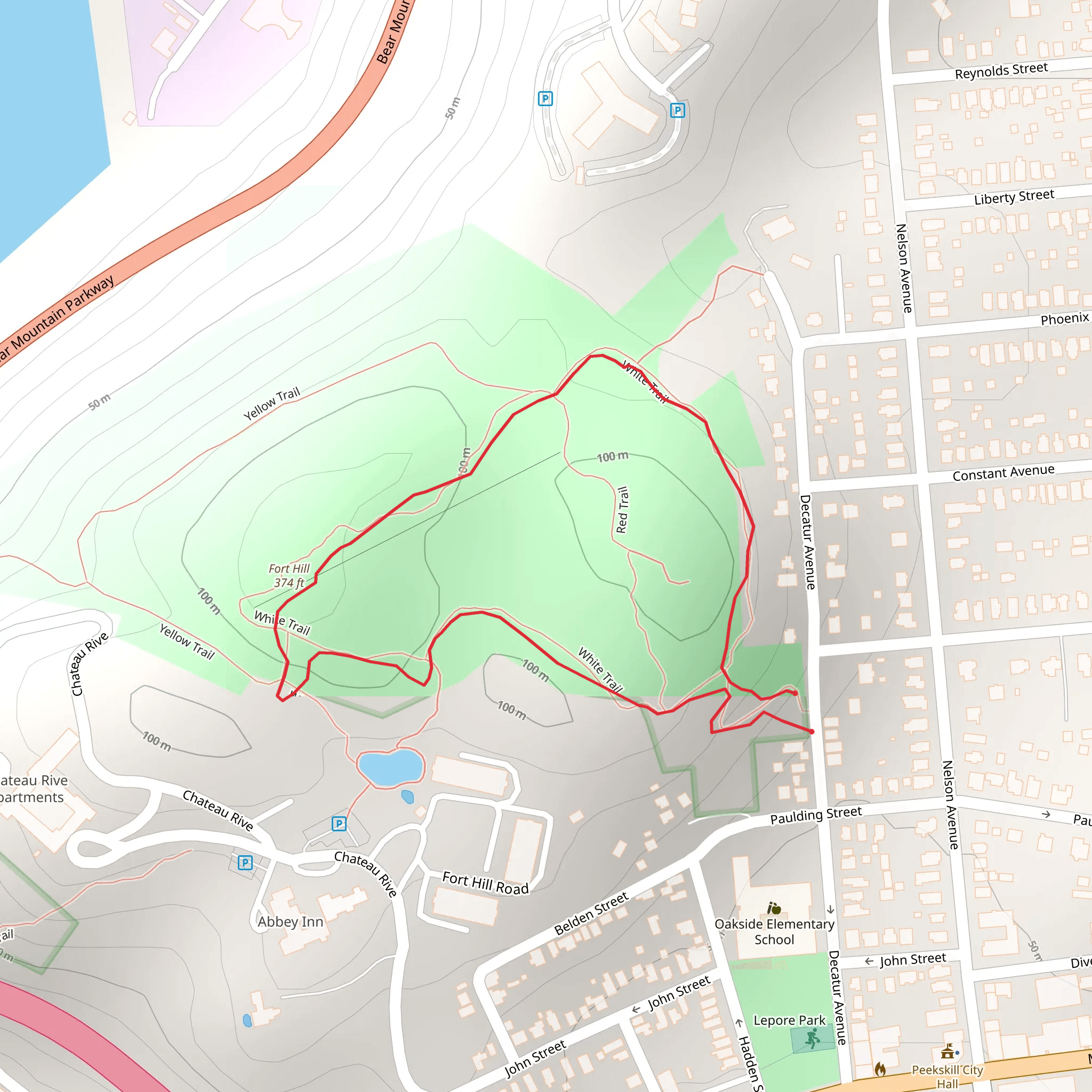 Fort Hill and Fort Hill Park Loop mobile static map