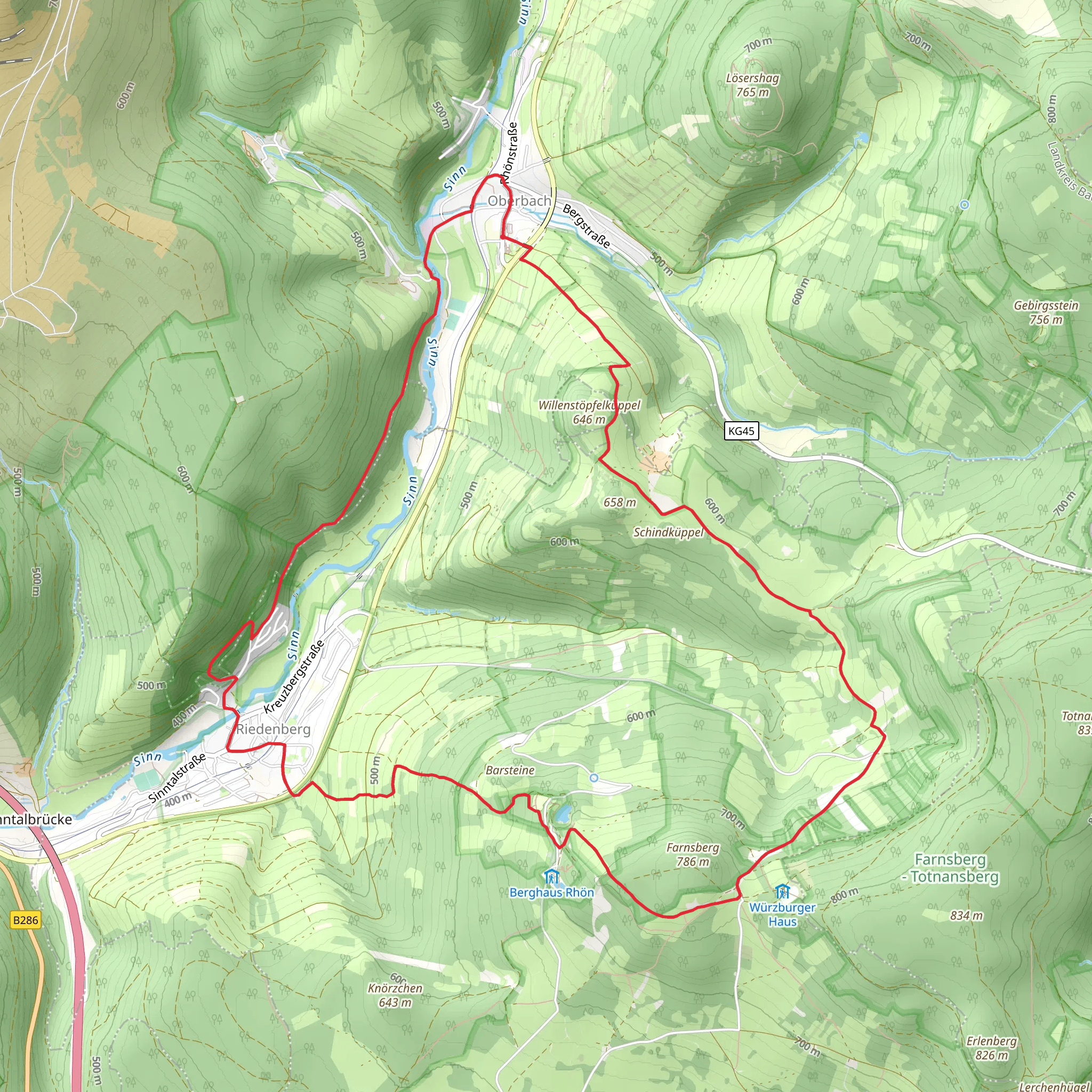 Obrbach Loop via Farnsberg mobile static map