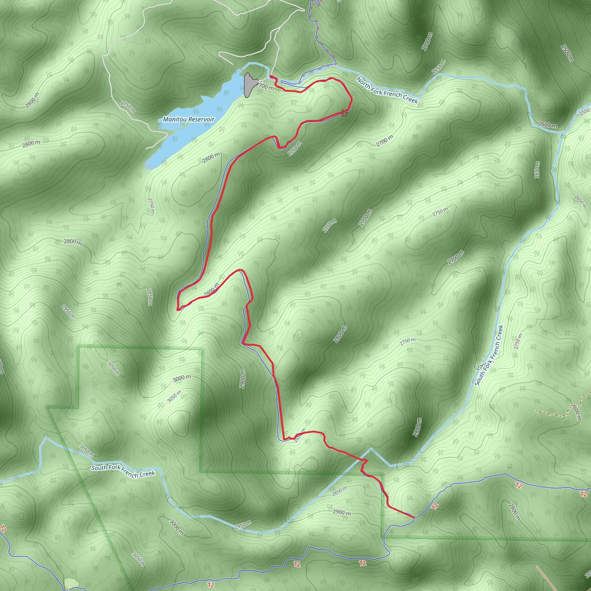 Manitou Reservoir Trail mobile static map