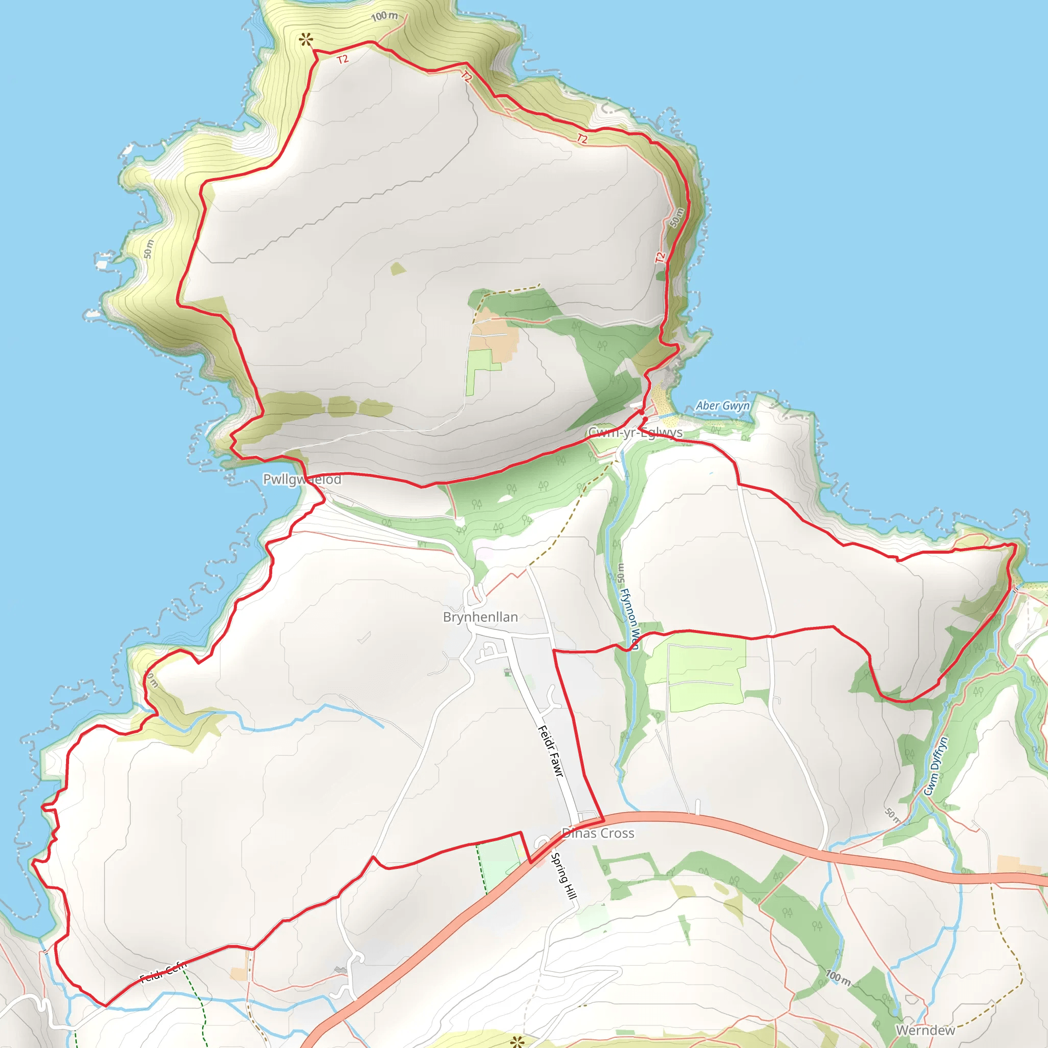 Dinas Island Walk mobile static map