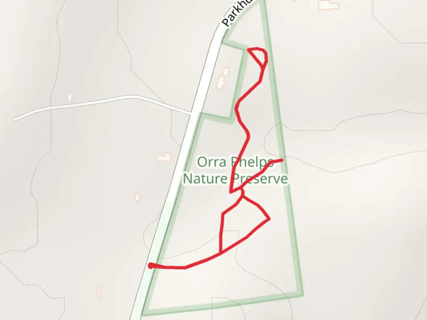An image depicting the trail Little Snook Kill from Parkhurst Road and its surrounding area.