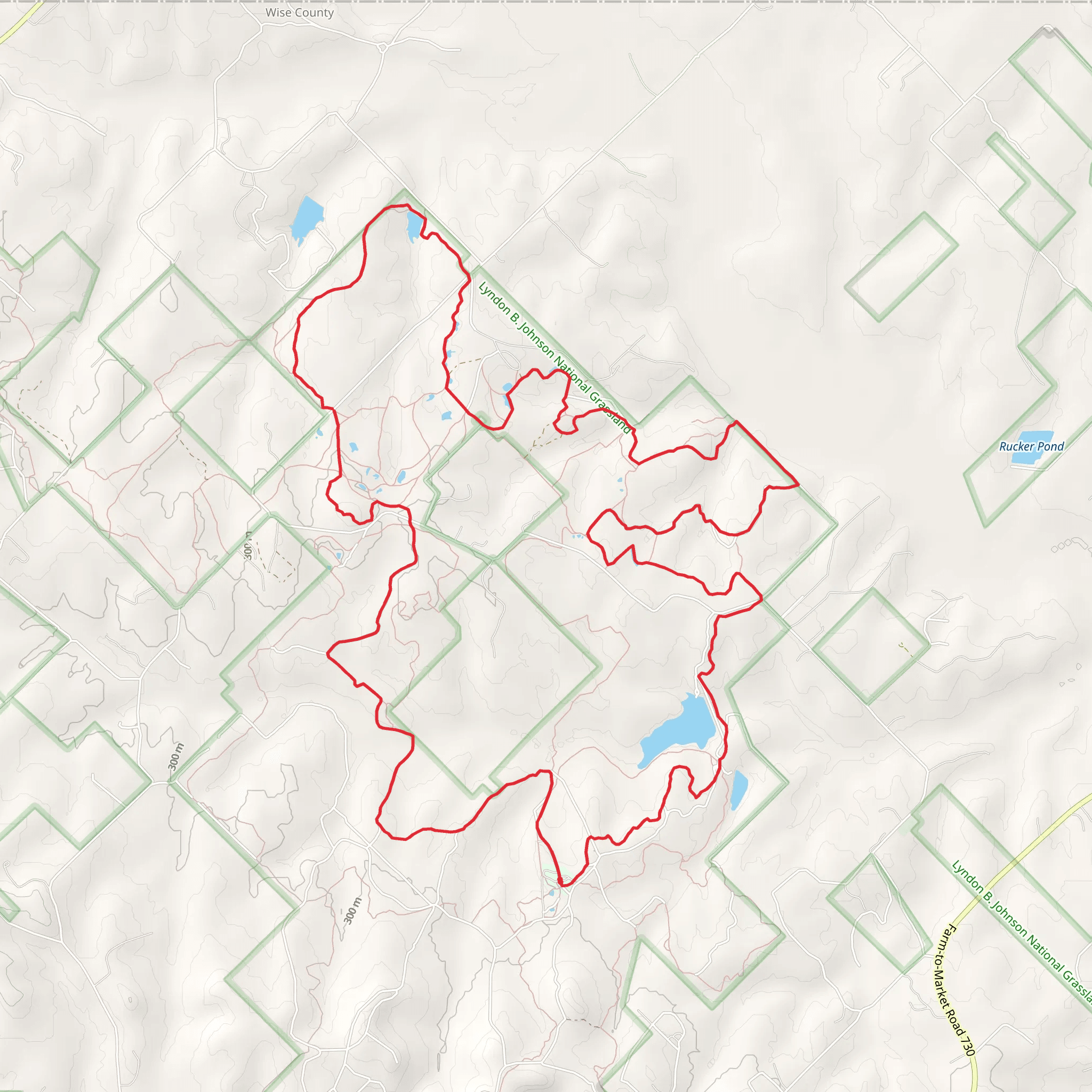 LBJ Grasslands - Blue Trail mobile static map
