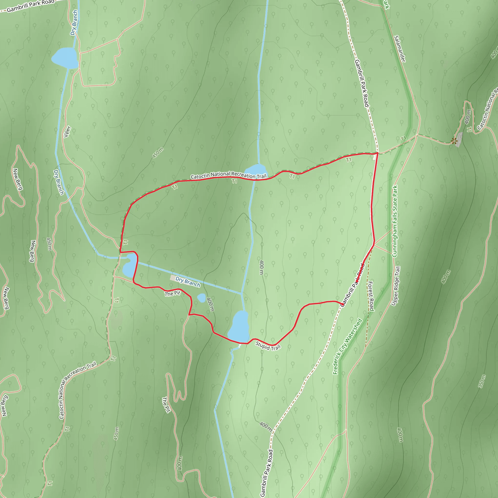 Stupid and Catoctin National Recreation Loop Trail mobile static map