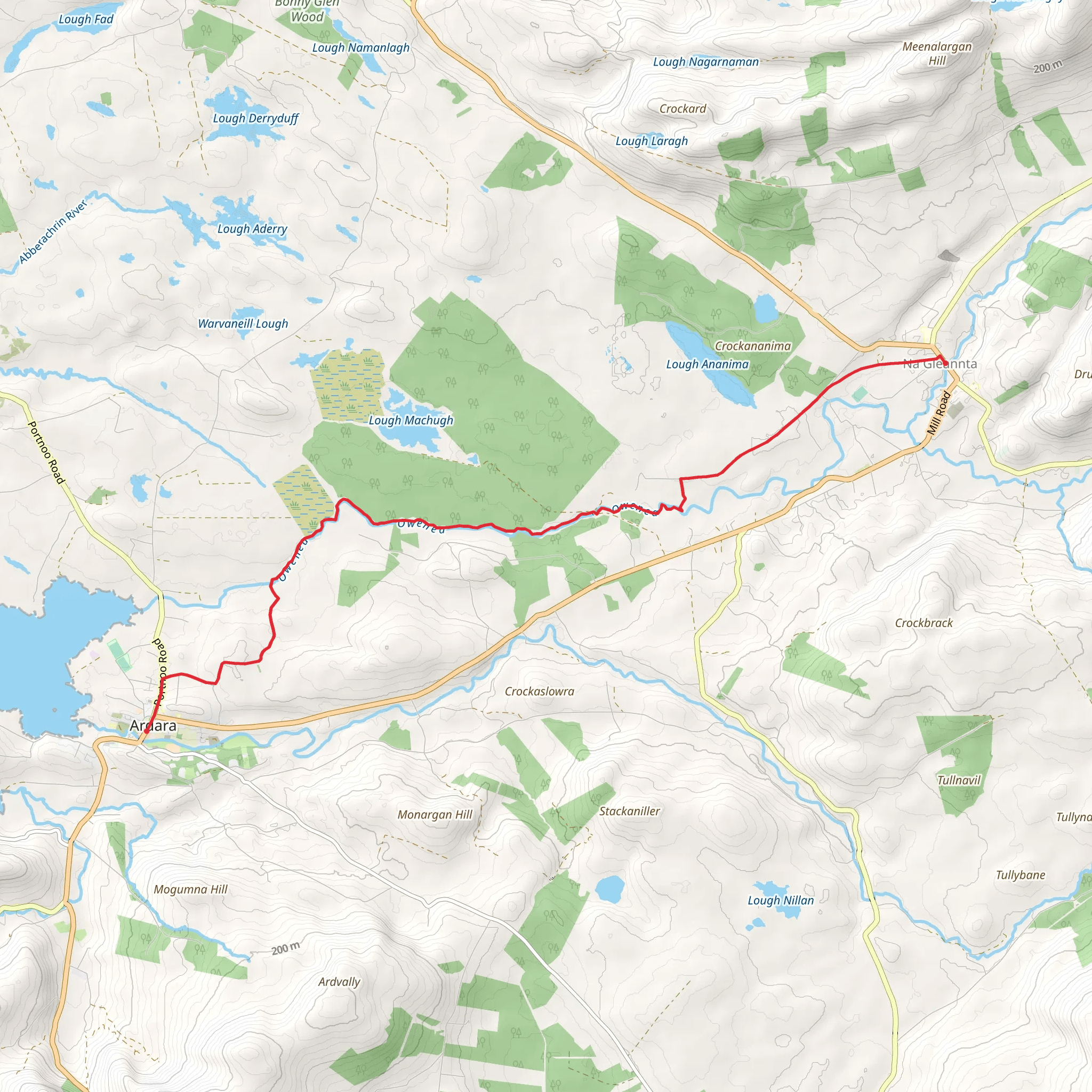 Glenties to Ardara River Walk mobile static map