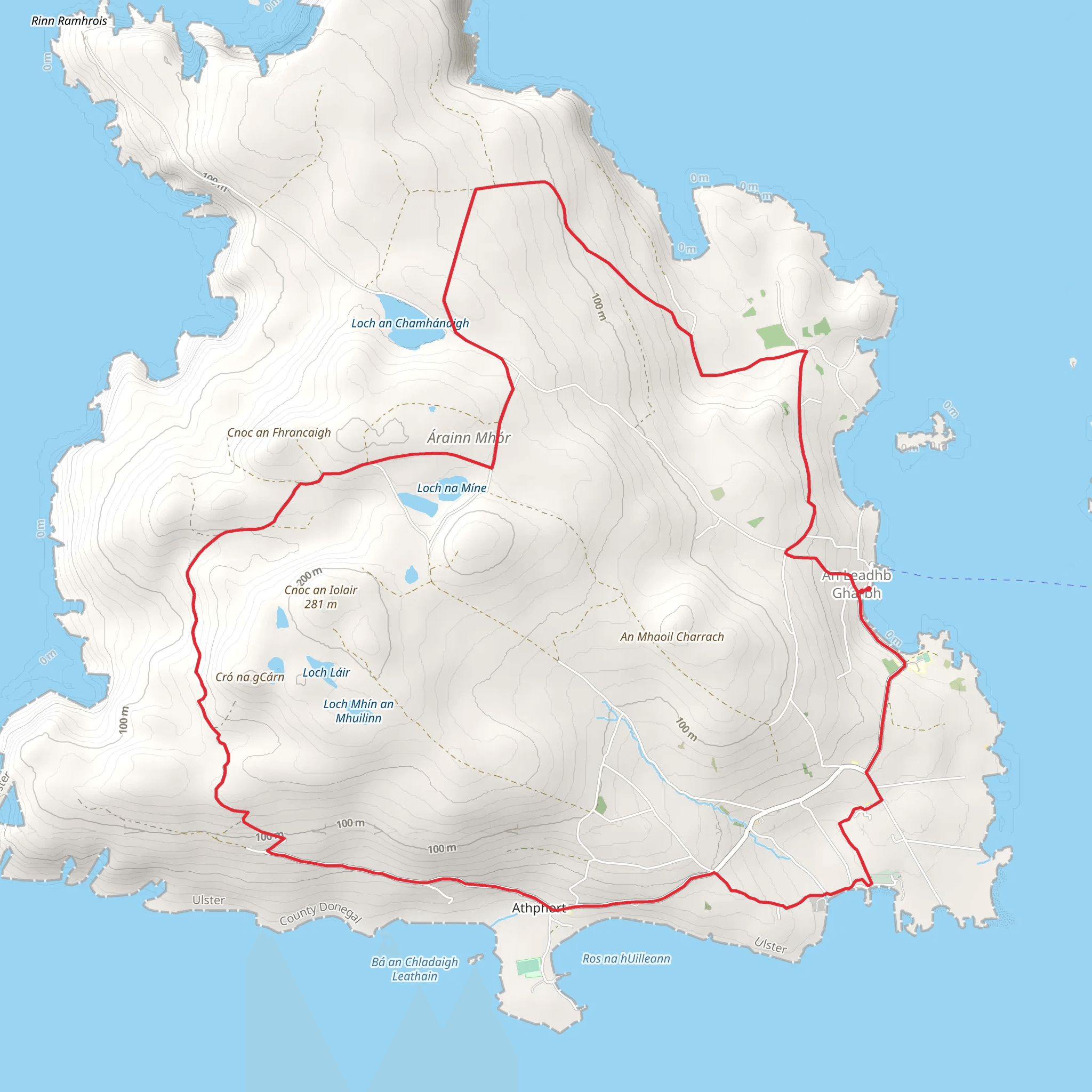 Slí Arann Mhor - Arranmore Island - Sli Dhun na nGall mobile static map