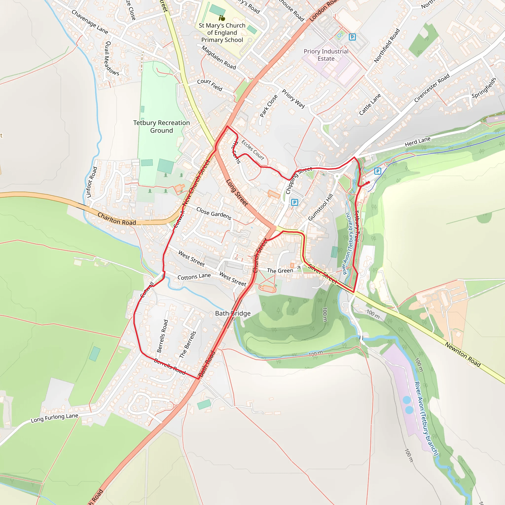 Cutwell Ford Loop mobile static map