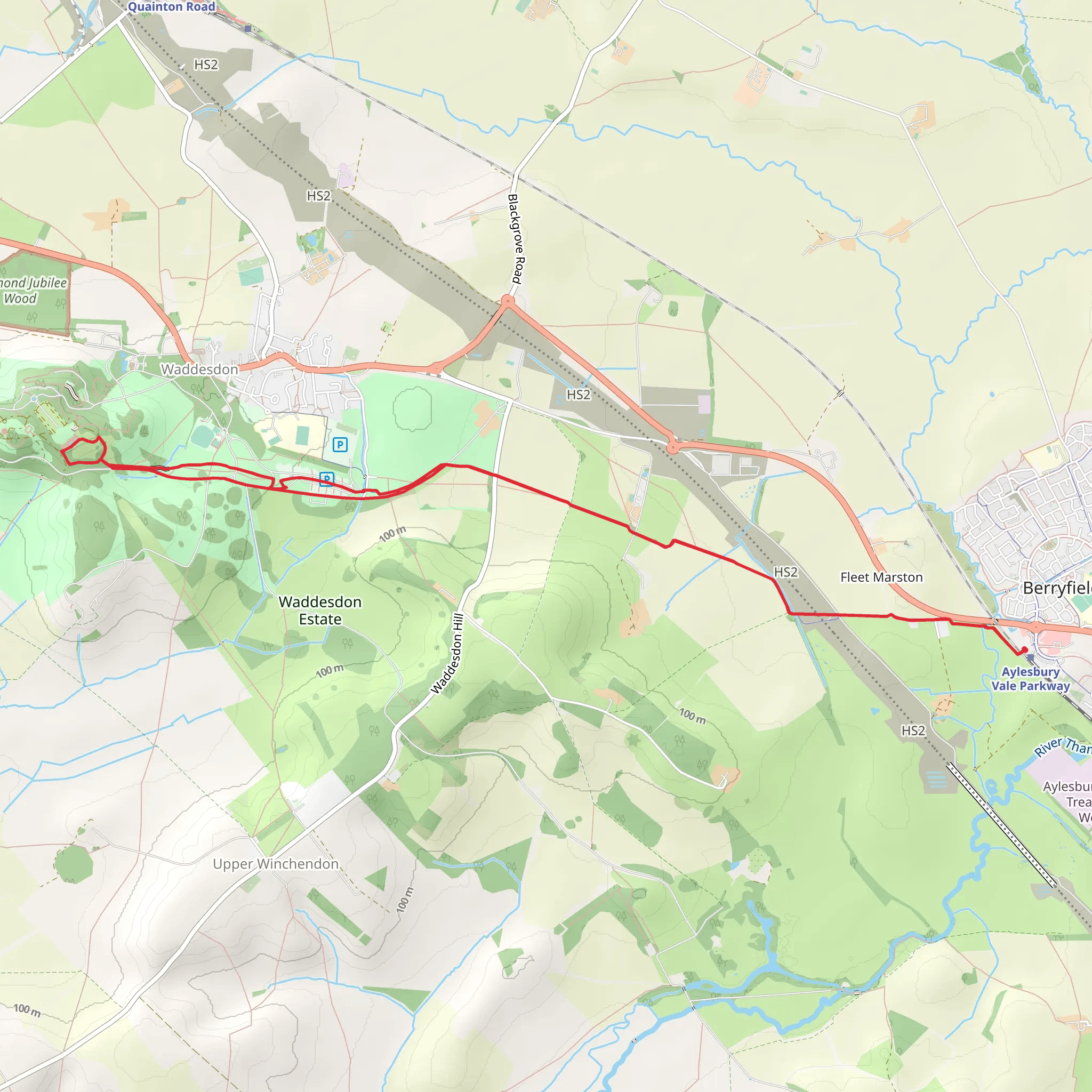Parterre Garden and Waddesdon Manor Walk mobile static map