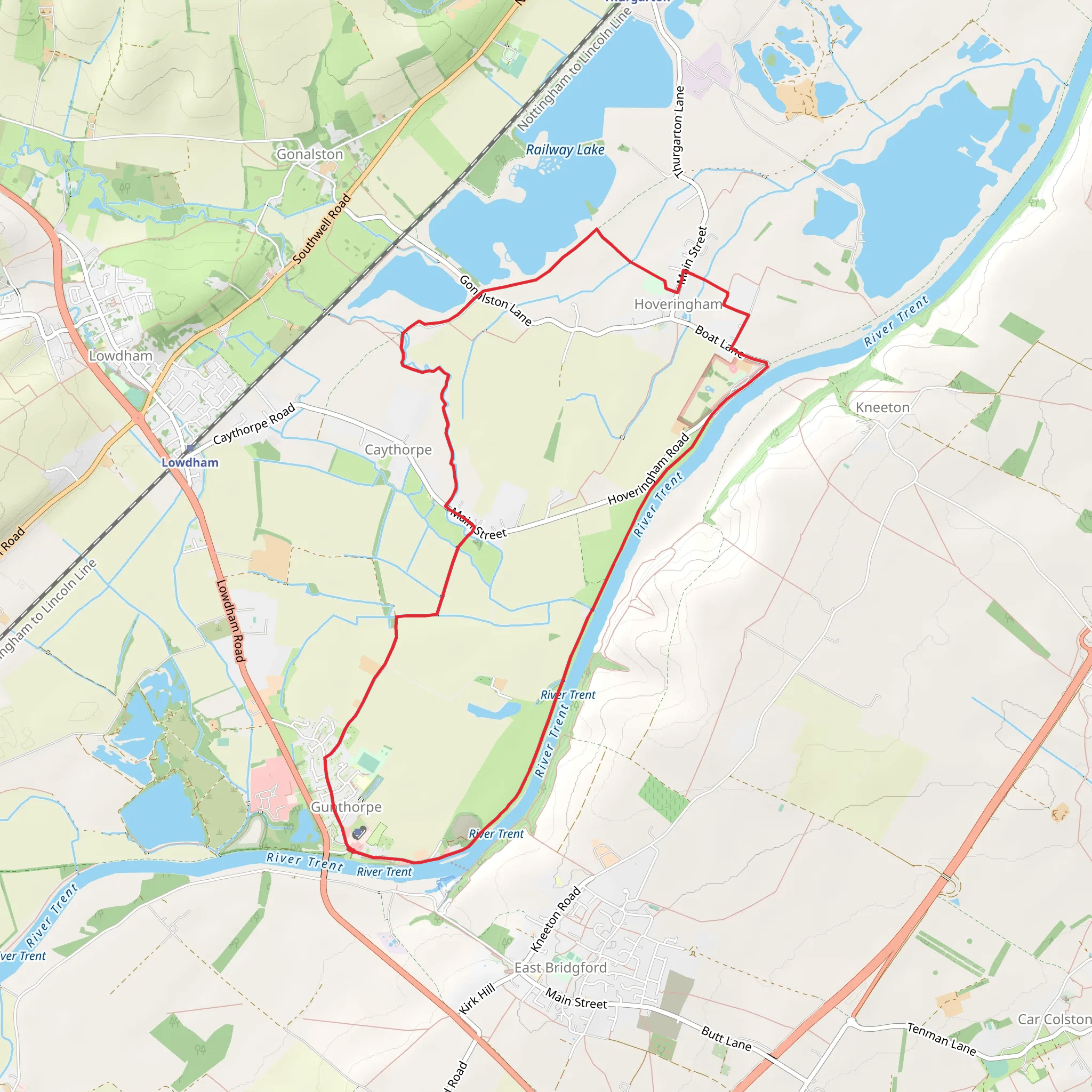 Gunthorpe - River Trent - Hoveringham and Caythorpe mobile static map