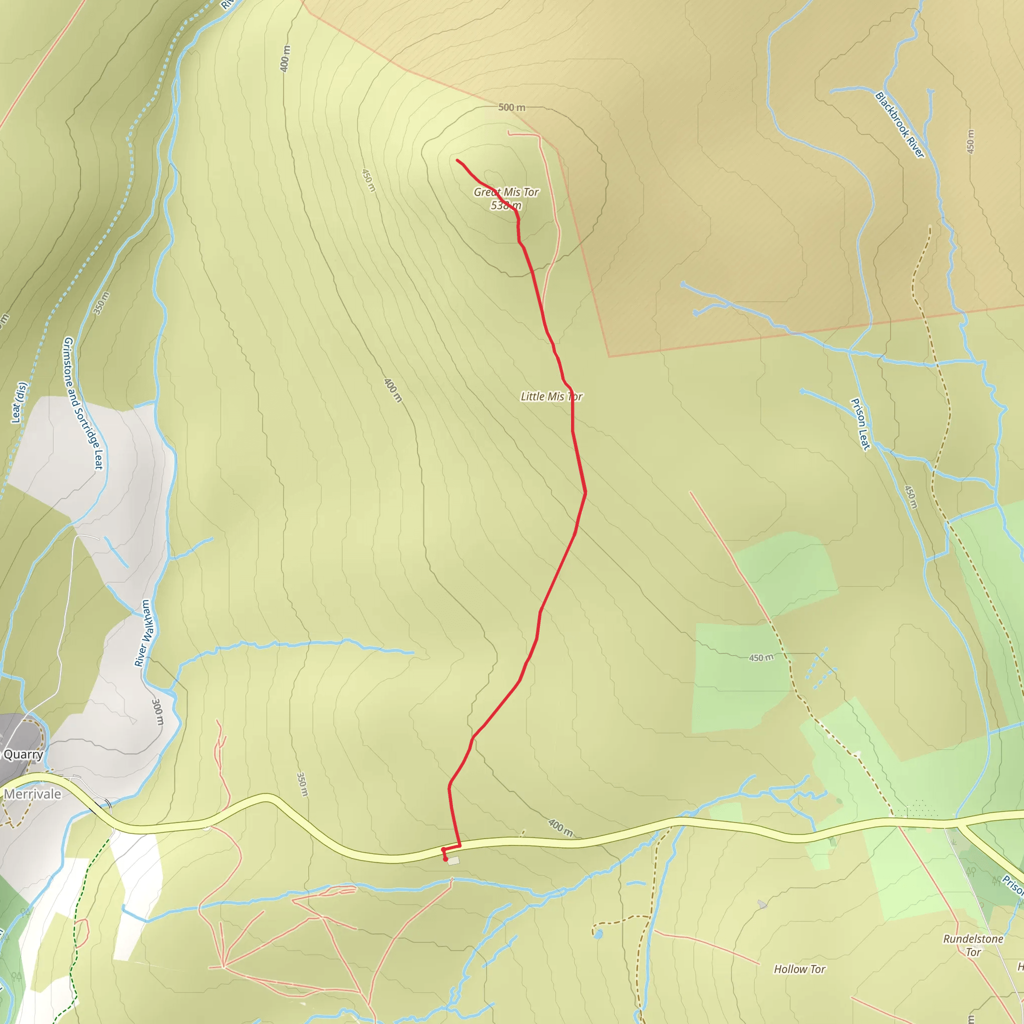 Great Mis Tor Walk mobile static map