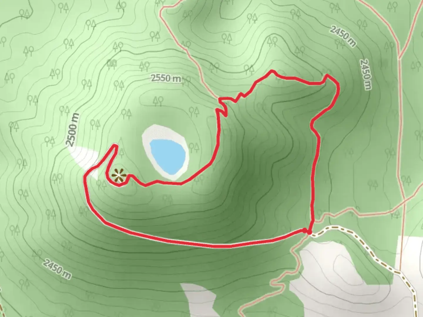An image depicting the trail Four Springs Connector Loop Trail and its surrounding area.