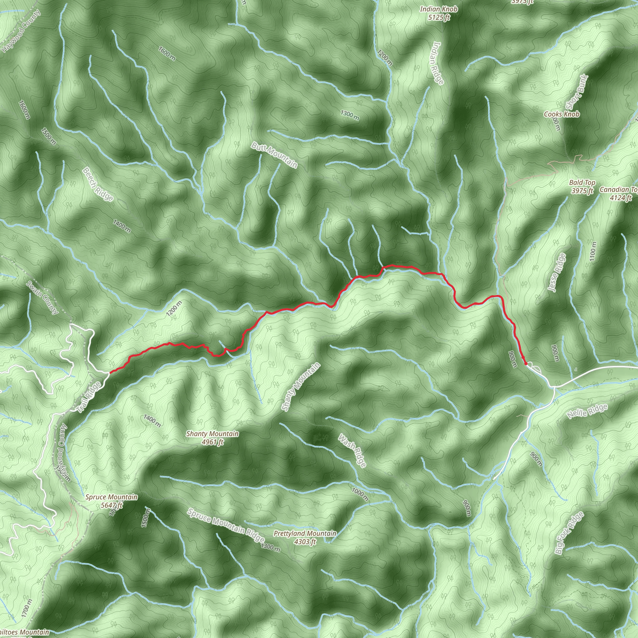 Palmer Creek via Pretty Hollow Gap Trail mobile static map
