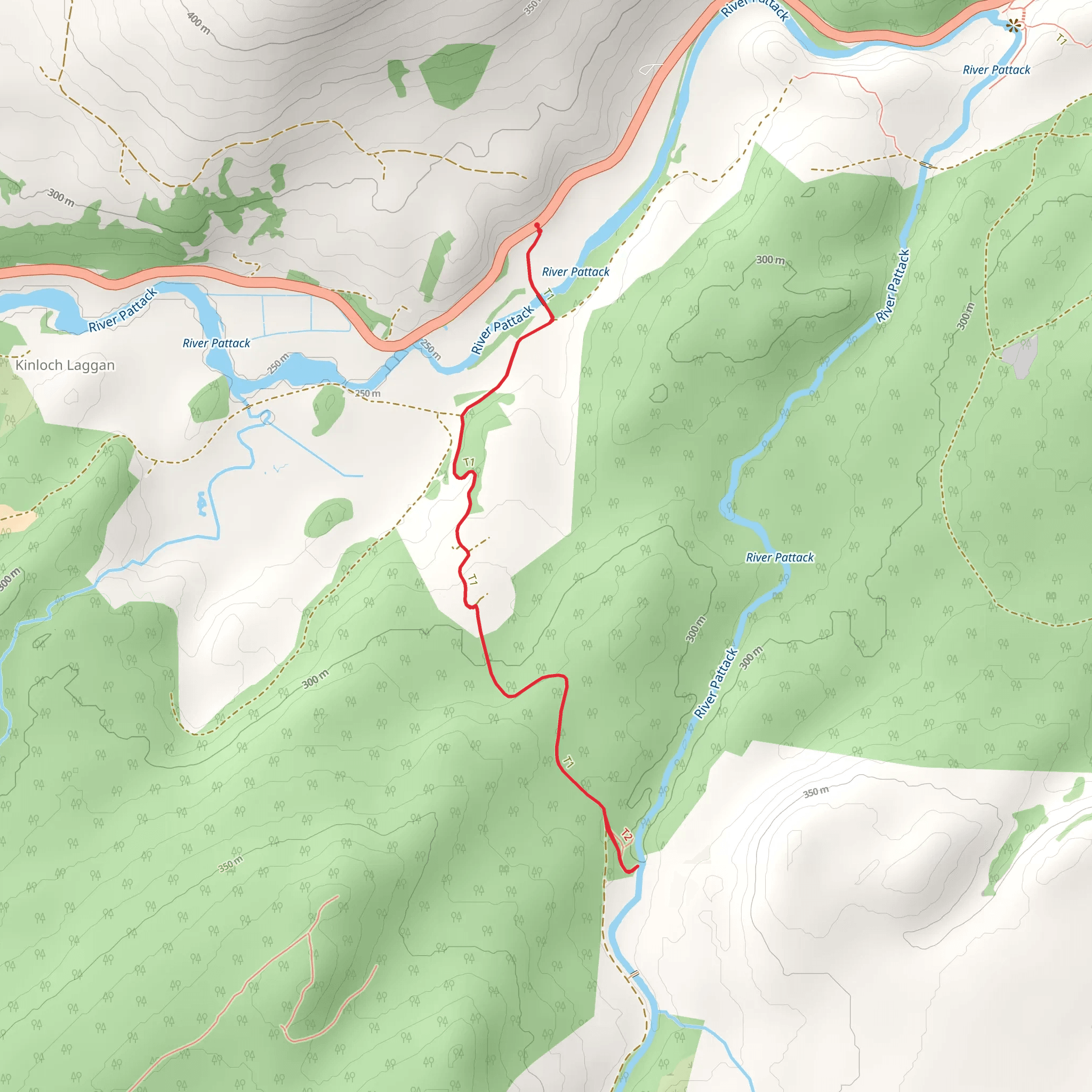 Laggan Path - Falls of Pattack mobile static map