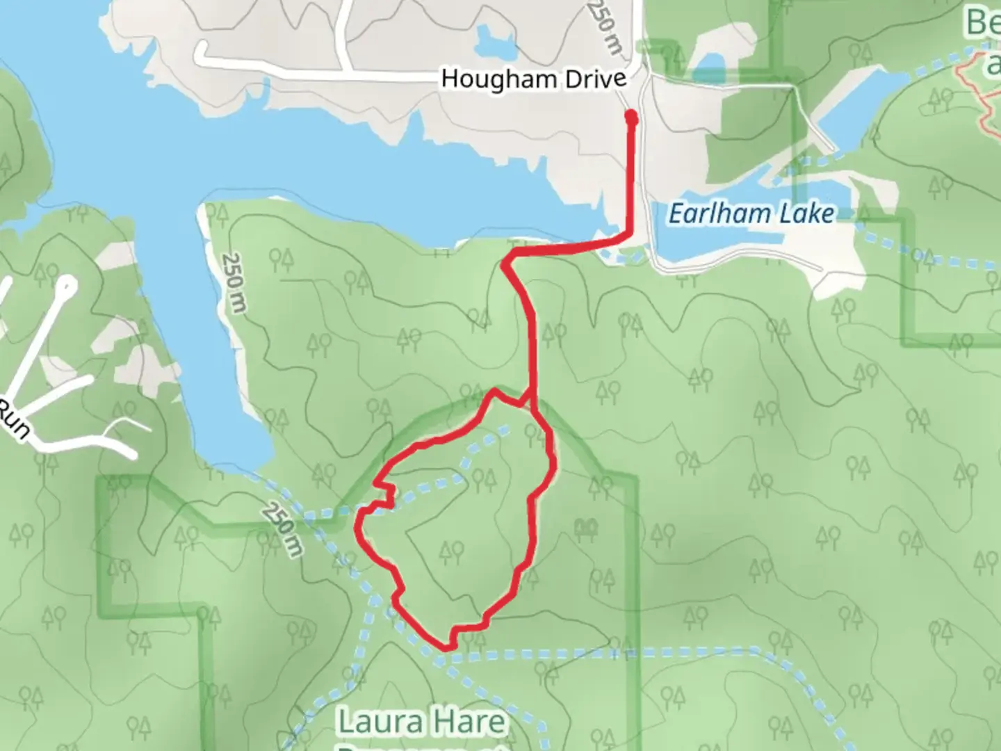 An image depicting the trail Blossom Hollow Loop Trail and its surrounding area.