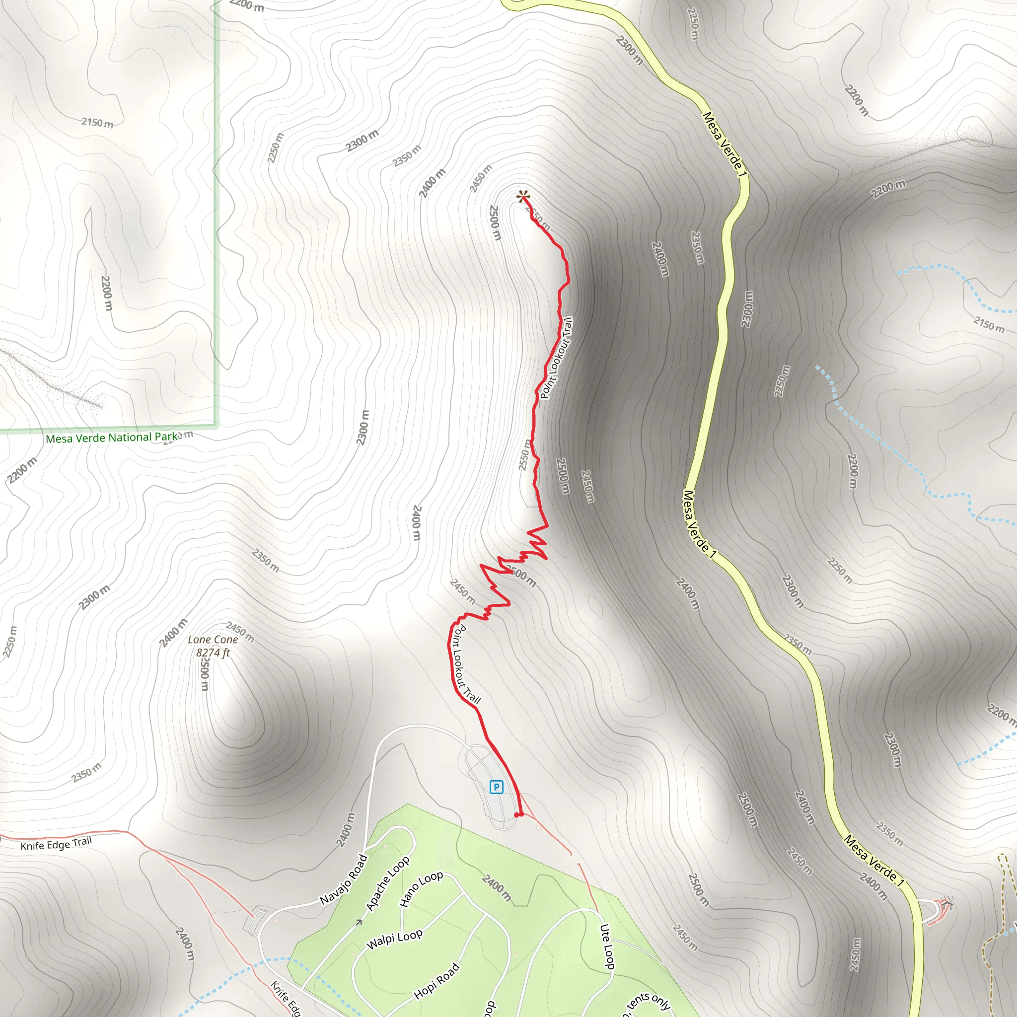Point Lookout Trail mobile static map