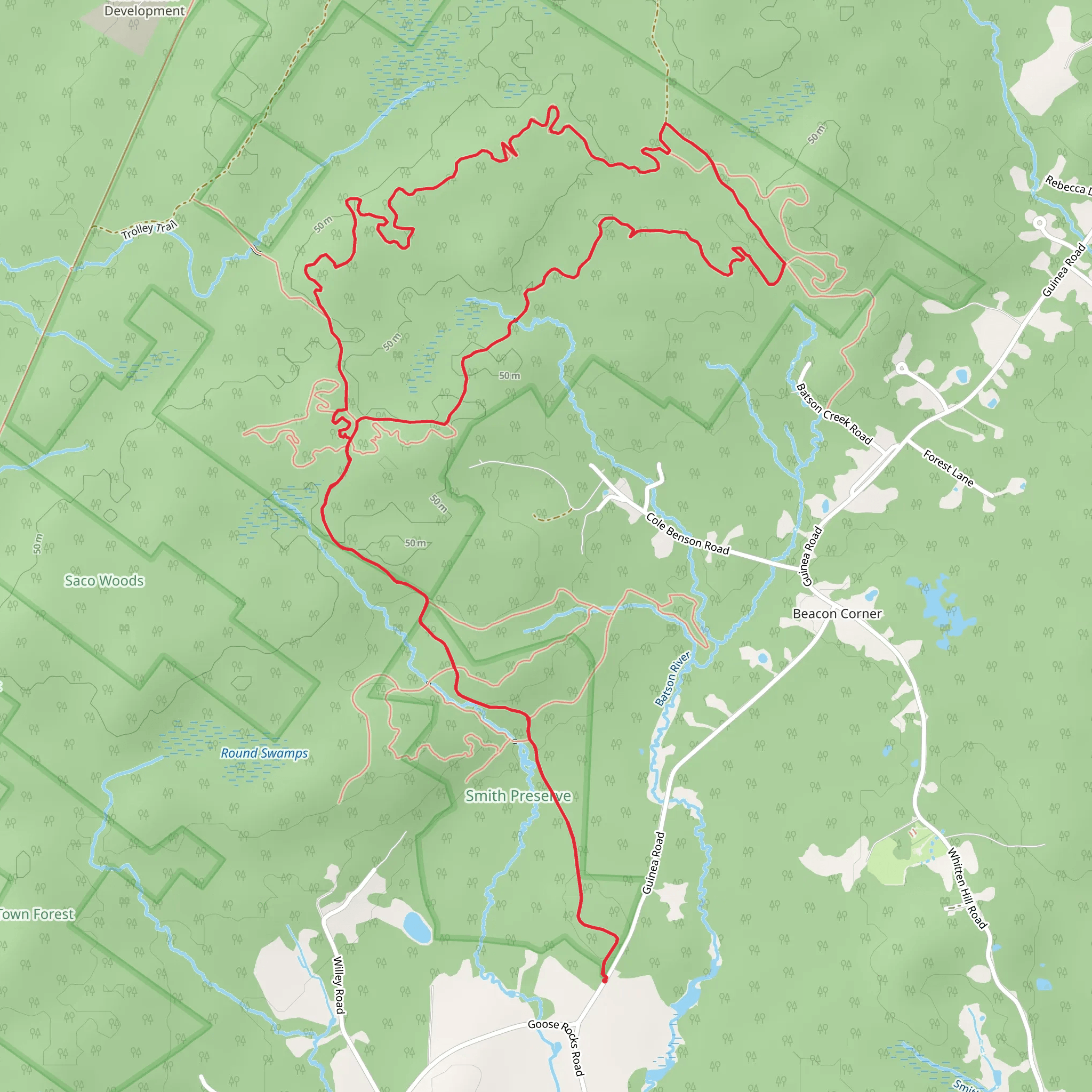 Batson River Loop mobile static map