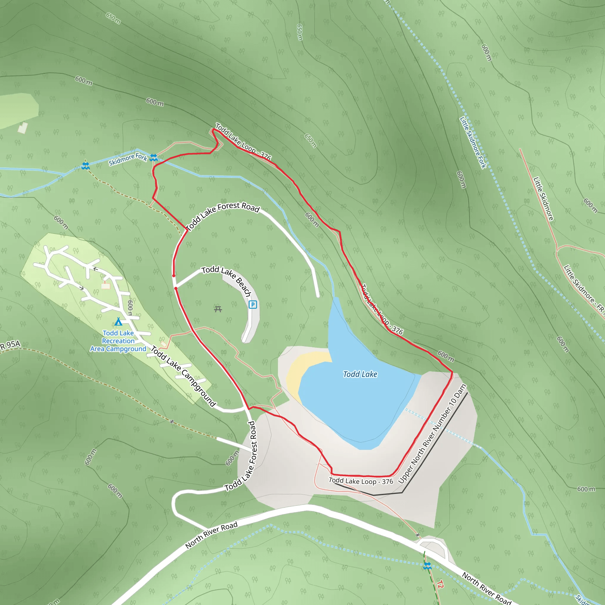 Todd Lake Loop Trail mobile static map