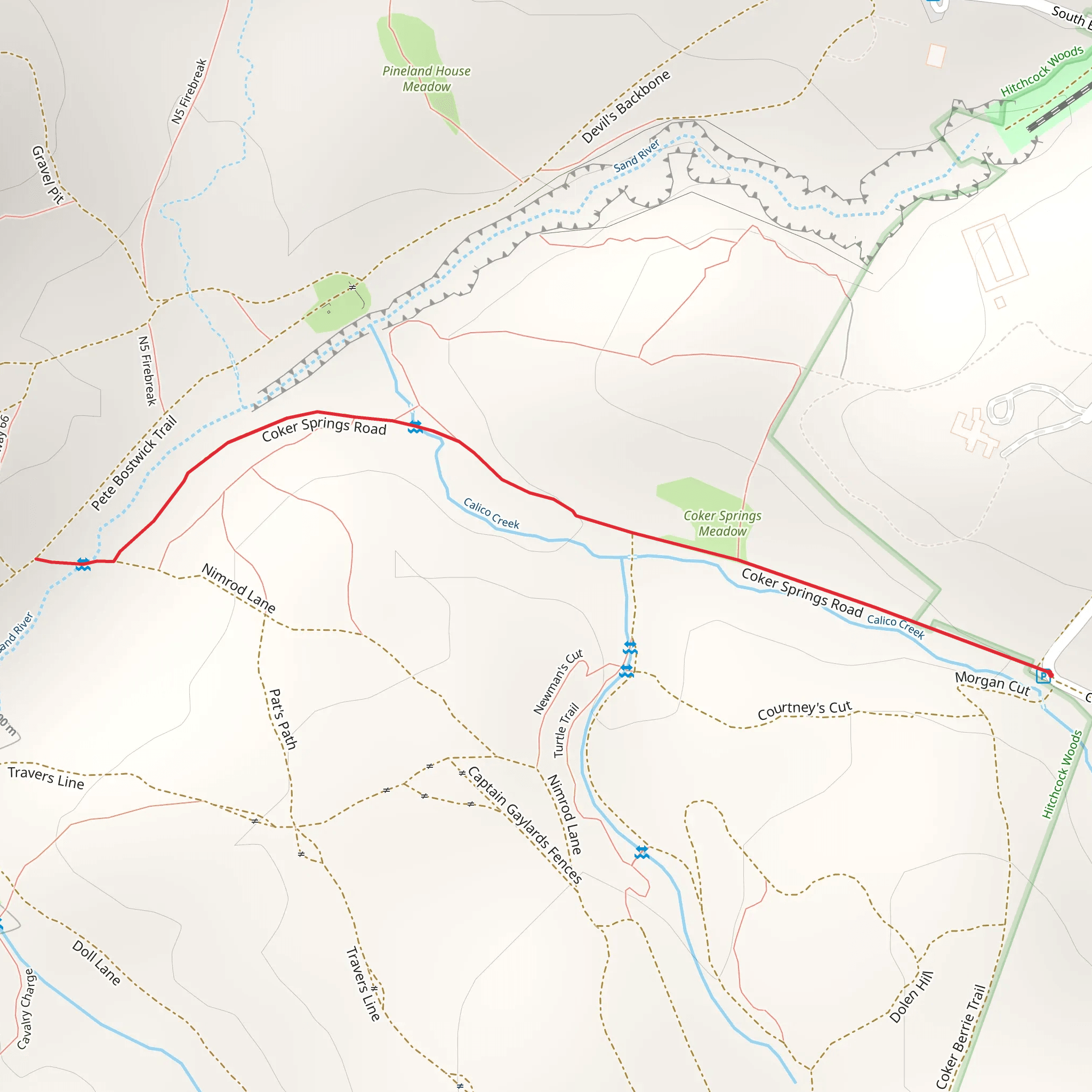Coker Springs Road mobile static map